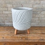 Beryl Leaf Pot with legs (fits 10") White