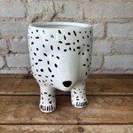 Fauna Pot with legs (fits 4") Polar Bear