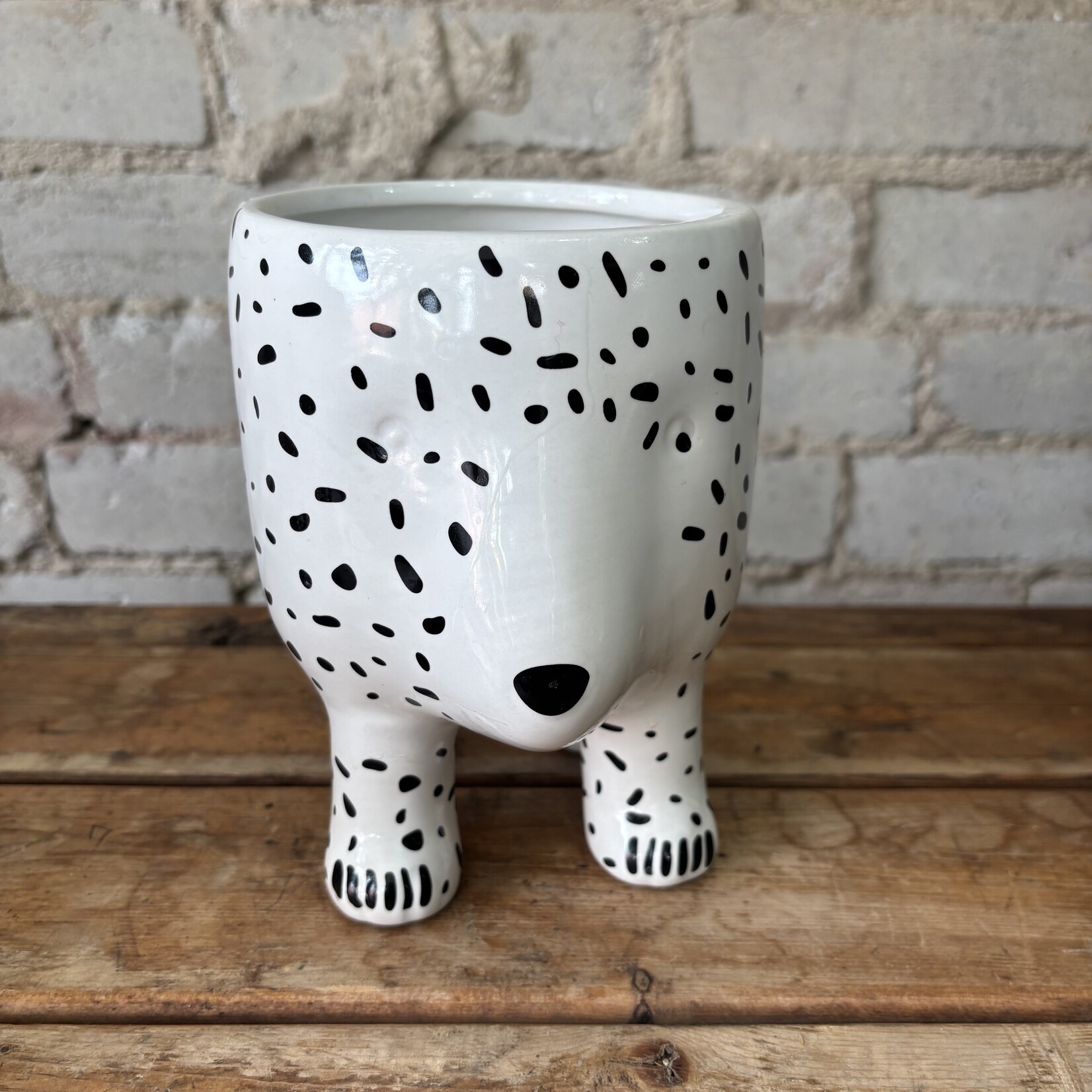 Fauna Pot with legs (fits 4") Polar Bear