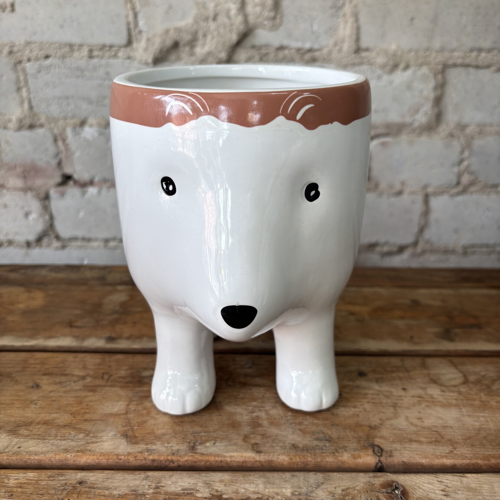 Fauna Pot with legs (fits 4") Brown Bear