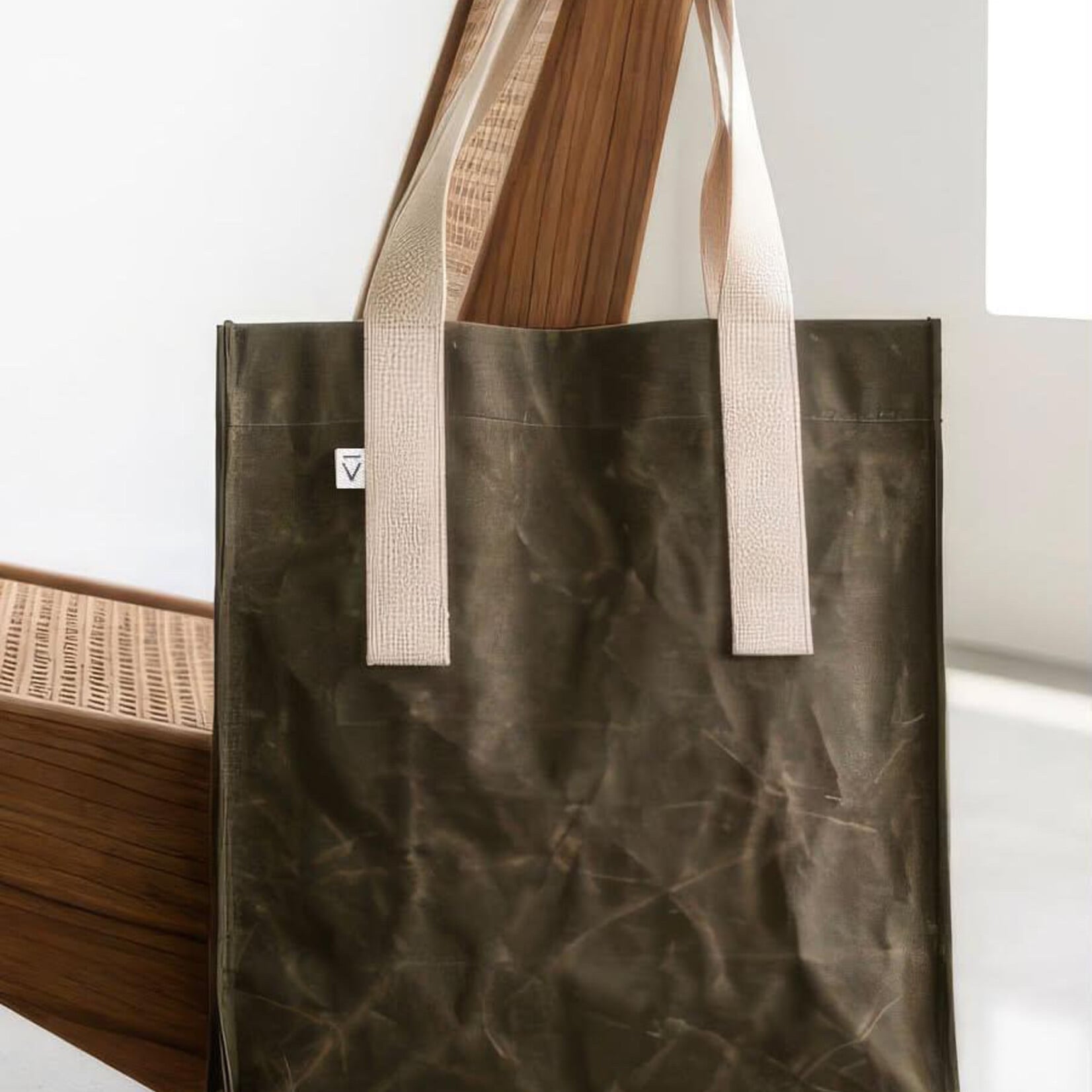 Vela VELA Waxed Canvas Tote Bag - Olive