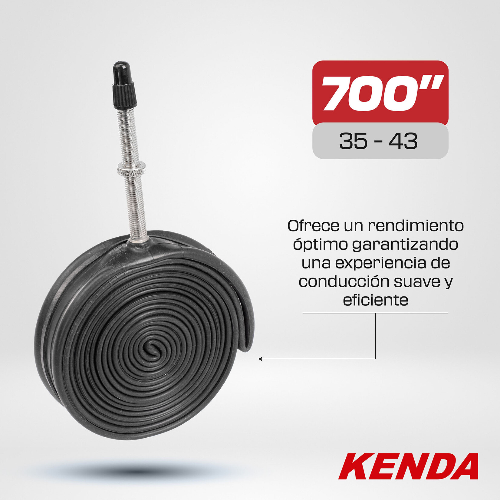 Camara para bicicelta 700 x 35/43C valvula francesa de 60mm moldeada Kenda