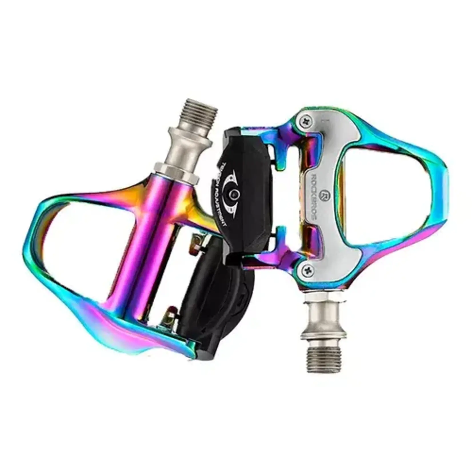 ROCKBROS Pedales de contacto para bicicleta de ruta RockBros color tornasol. (Incluyen placas)