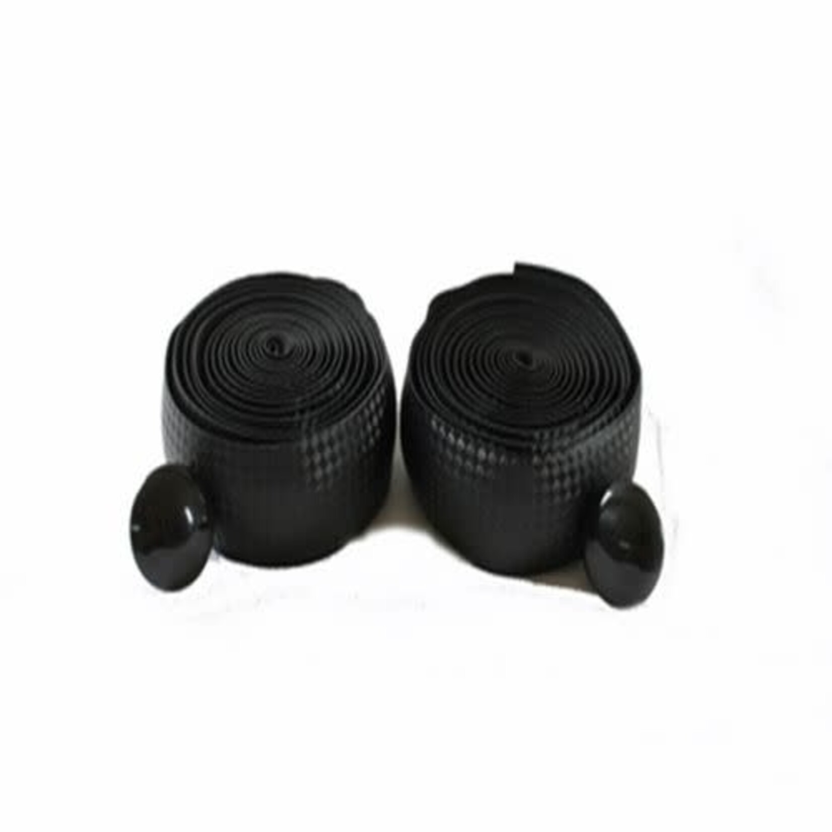 ZIGZAG Cinta de manubrio para bicicleta negro de fibra de carbono con botones lisos.