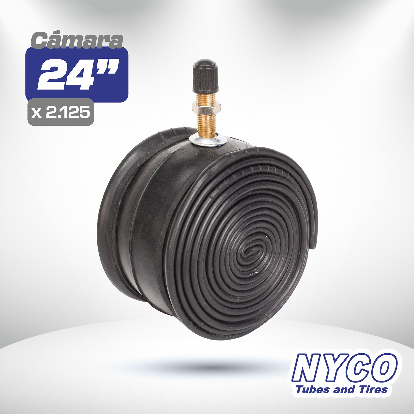 NYCO Camara reforzada para bicicleta 24 x 2.125 válvula americana Nyco