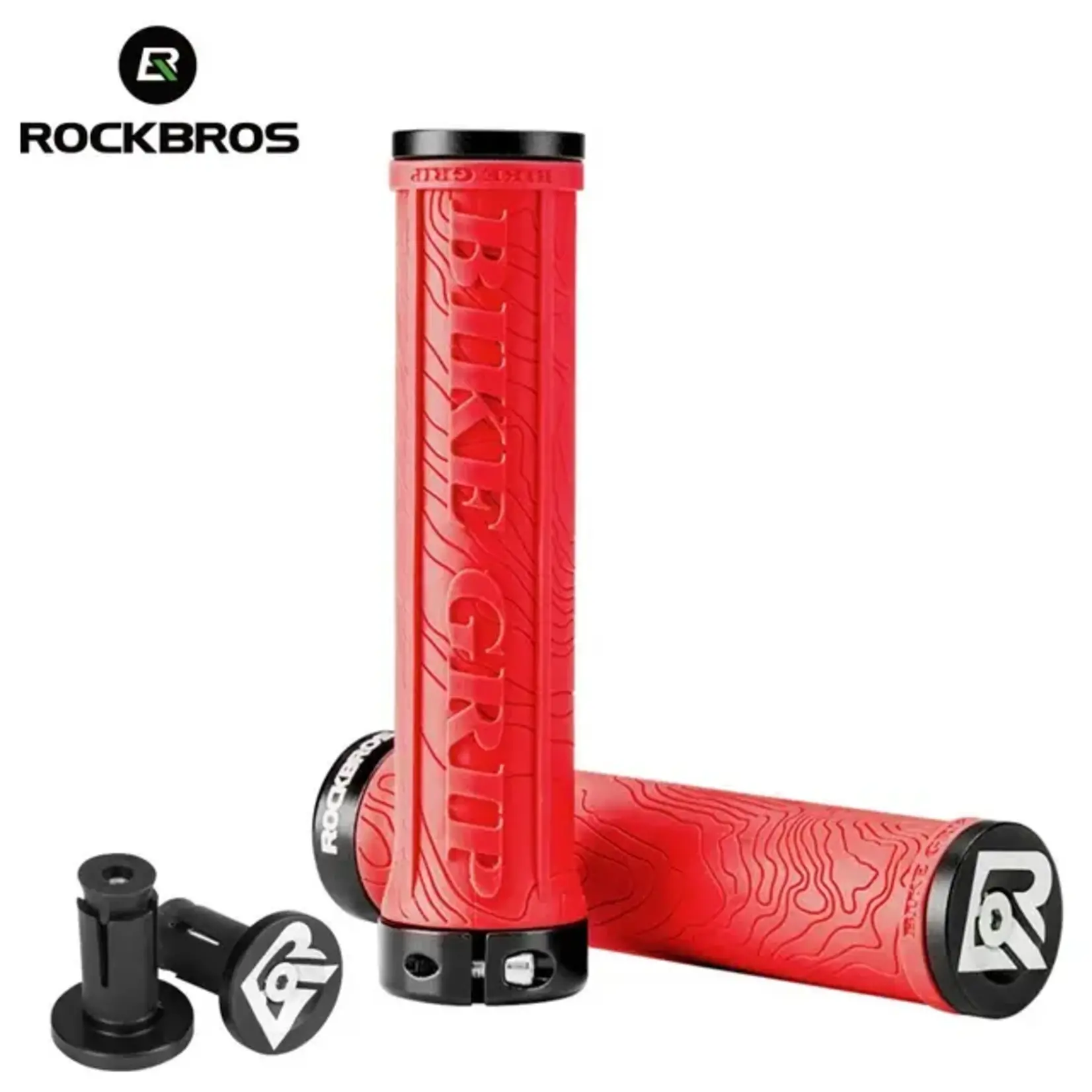 ROCKBROS Puños para bicicleta con bike grip color rojo. Rockbros