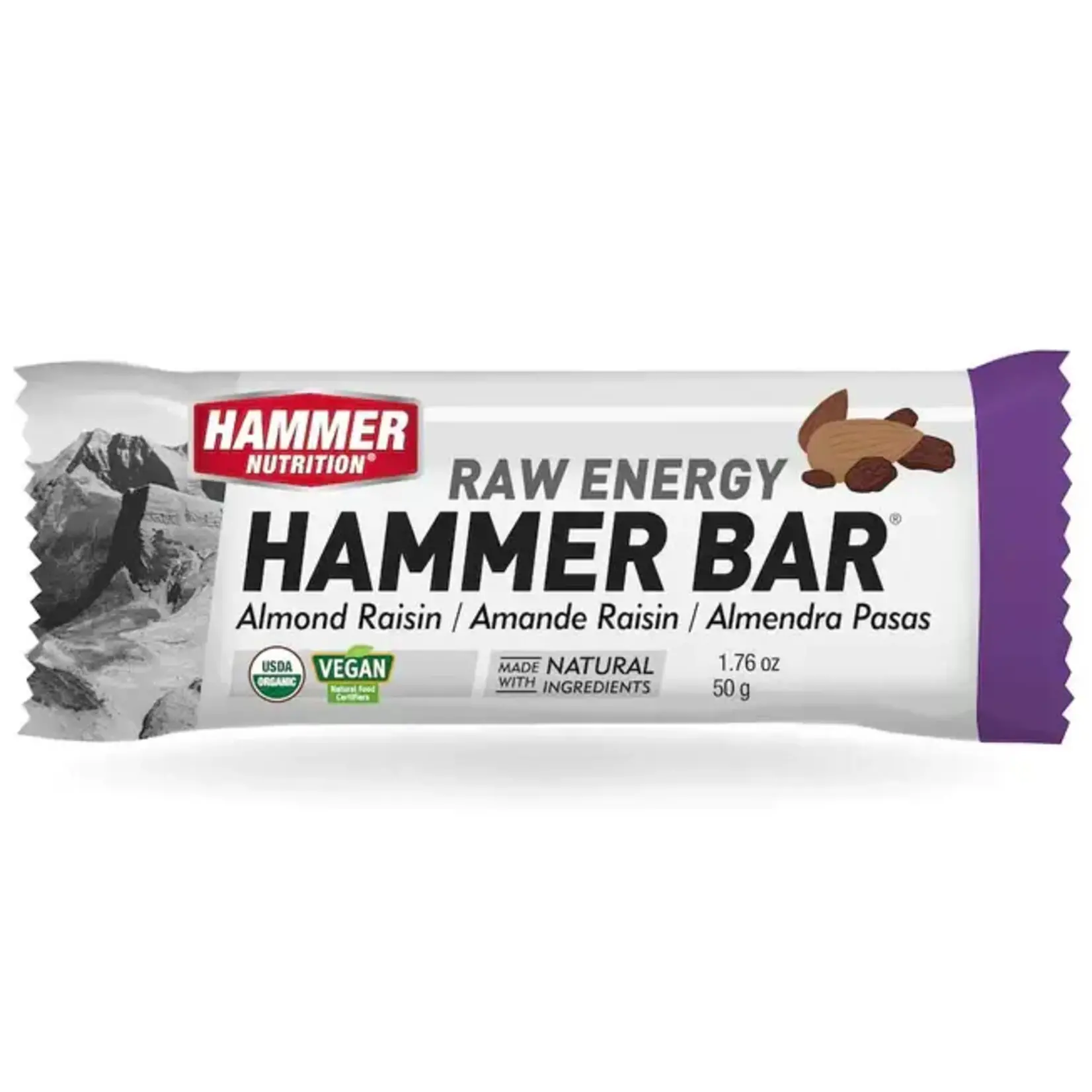 Hammer Bar 50g (1pza).  sabor almendras-pasas.