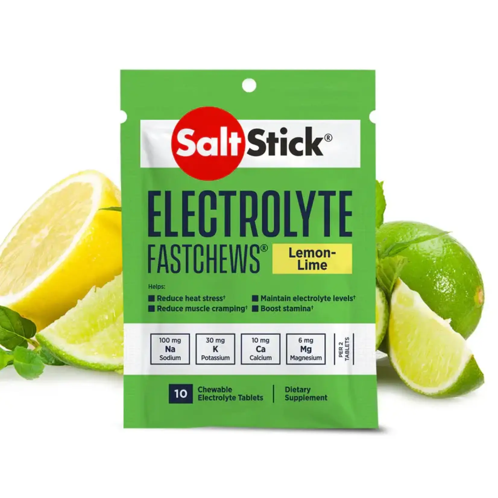 SALTSTICK SaltStick Fast Chews 10 electrolyte tablets. Sabor Lemon Lime