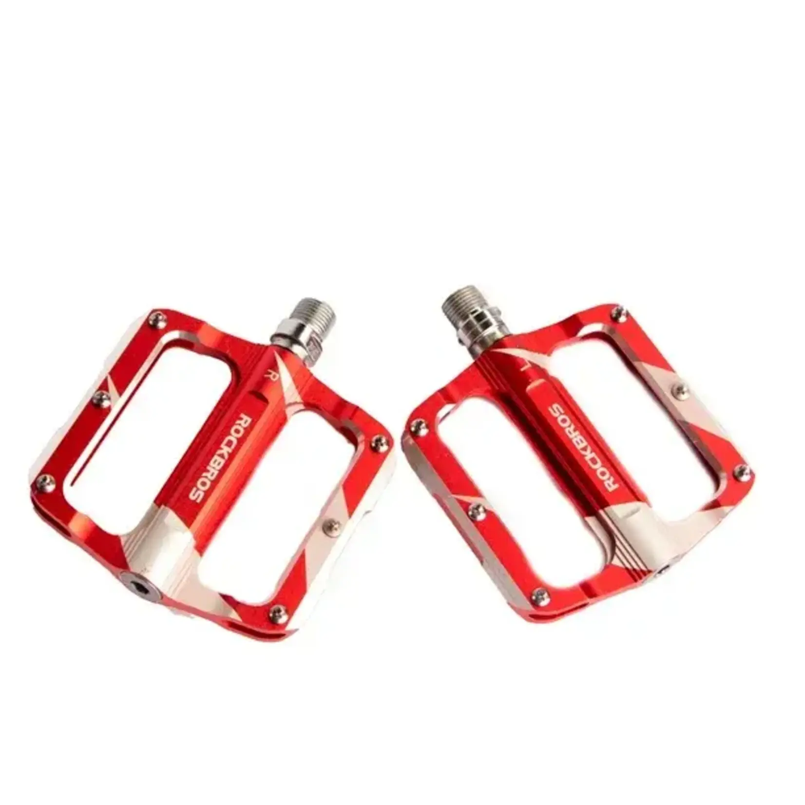 ROCKBROS Pedales de aluminio para bicicleta color rojo. Rockbros