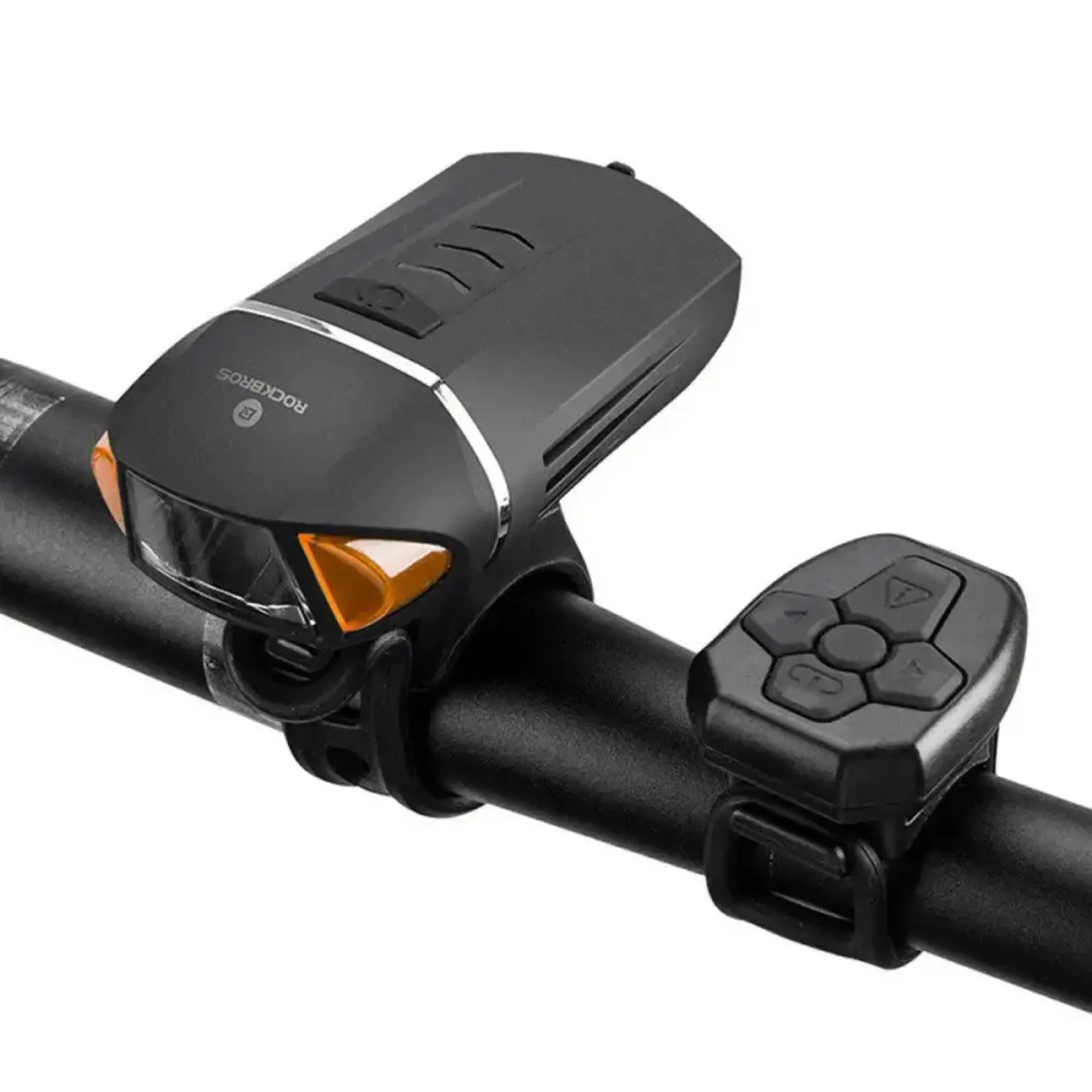 Lámpara frontal de bicicleta recargable 350 lúmenes con control para direccionales . Rockbros