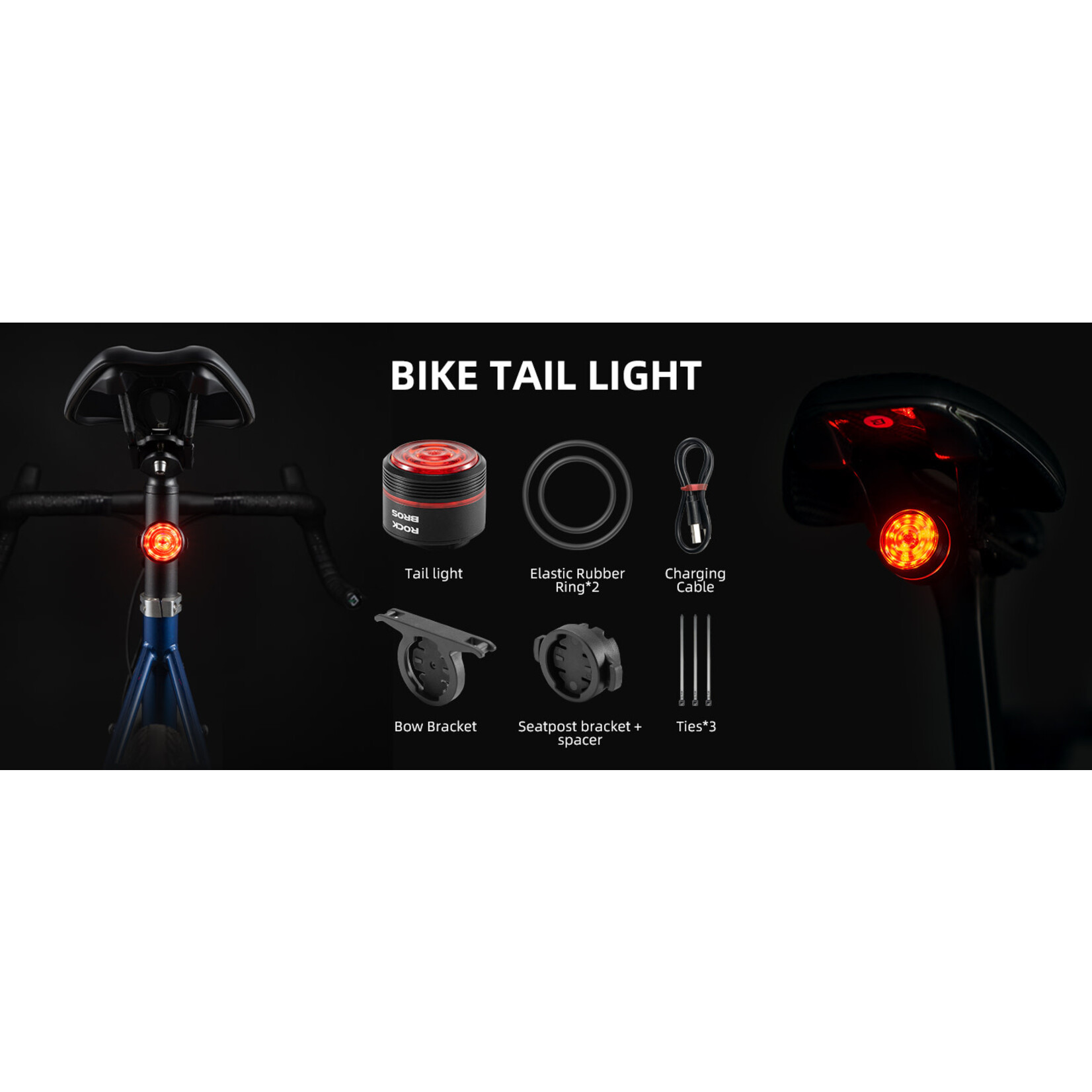 ROCKBROS Luz smart led trasera para bicicleta. Rockbros