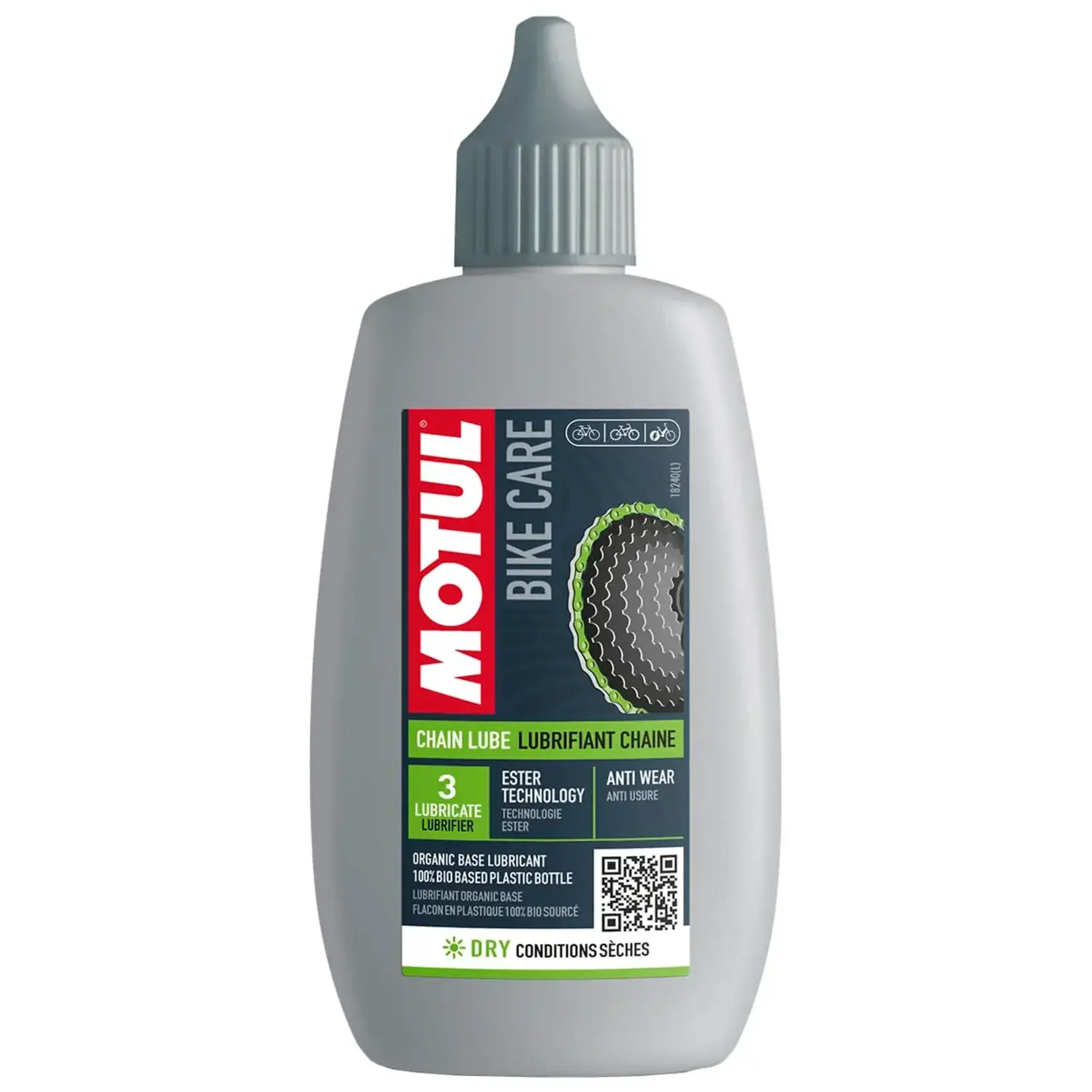 MOTUL Lubricante de cadena de bicicleta Dry Motul 100ml Road.