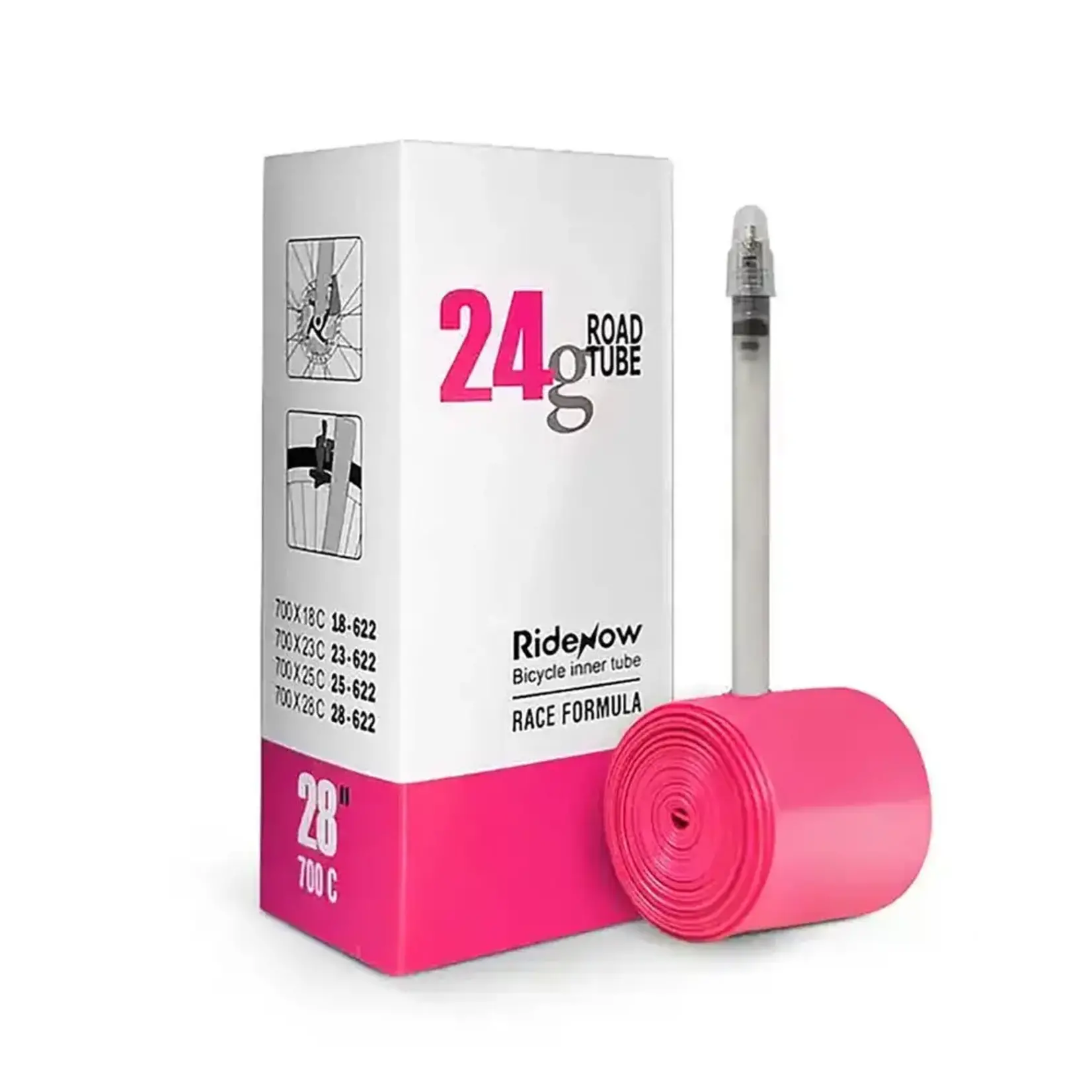 RIDENOW Camara para bicicleta TPU RideNow Superlight 24g. 700c/18c-32c/ Válvula 85mm.