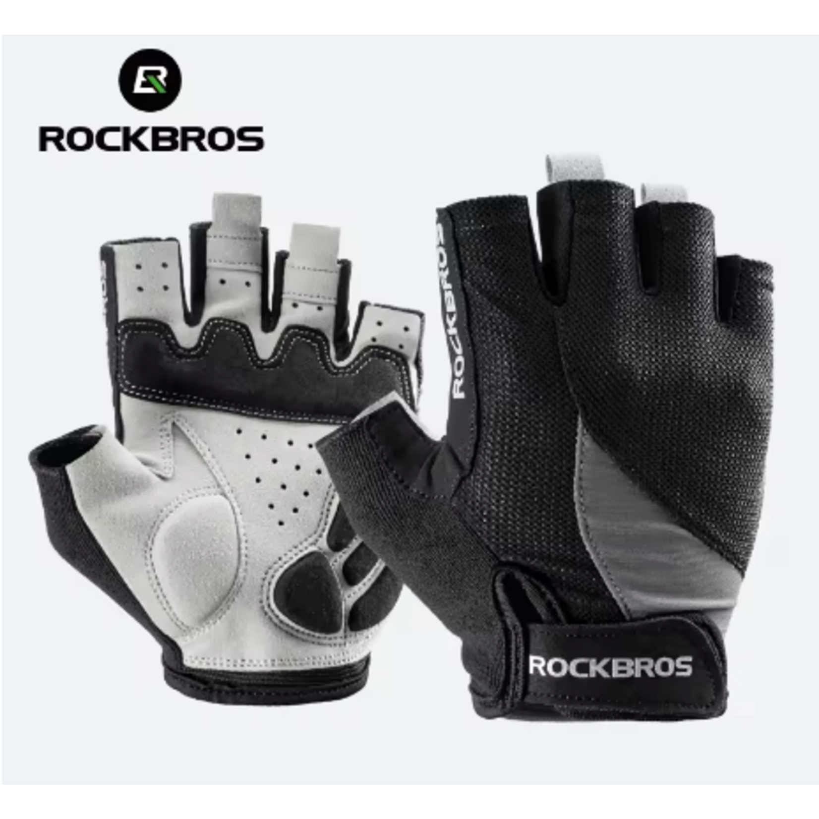 ROCKBROS Guantes de ciclismo Rockbros. Color negro/gris. Talla M