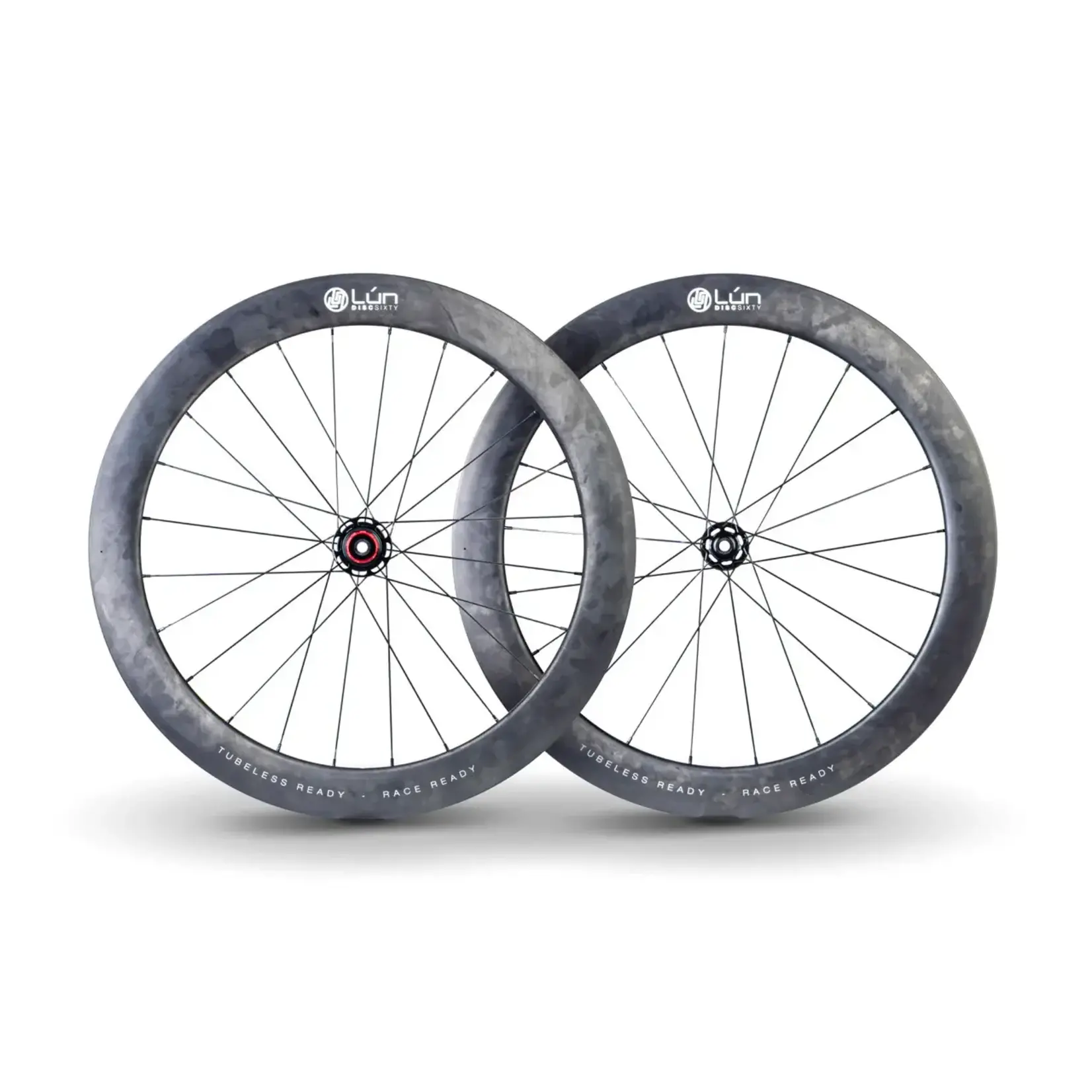 LÚN Juego de Rines de fibra de carbon Ready Tubeless Lún DiscSixty, 60mm.