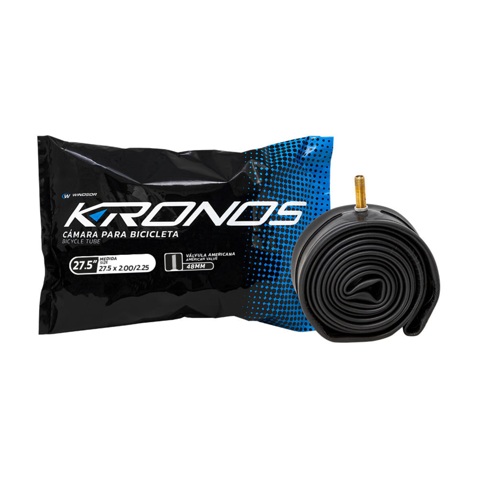 KRONOS Camara para bicicleta Kronos 27.5 x 2.25 válvula Americana 48mm.
