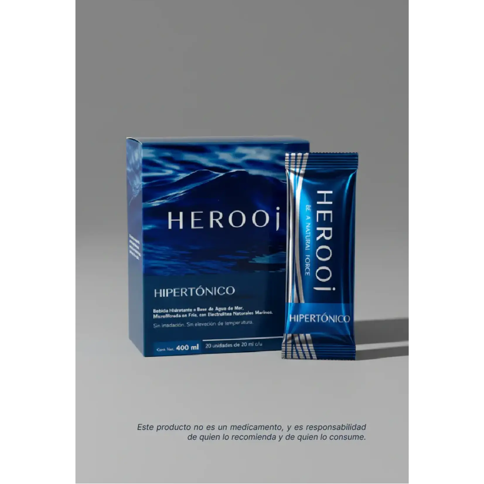 HERROI Caja HERROI. 20 Sticks de bebida a base de agua de mar, hipertónico.