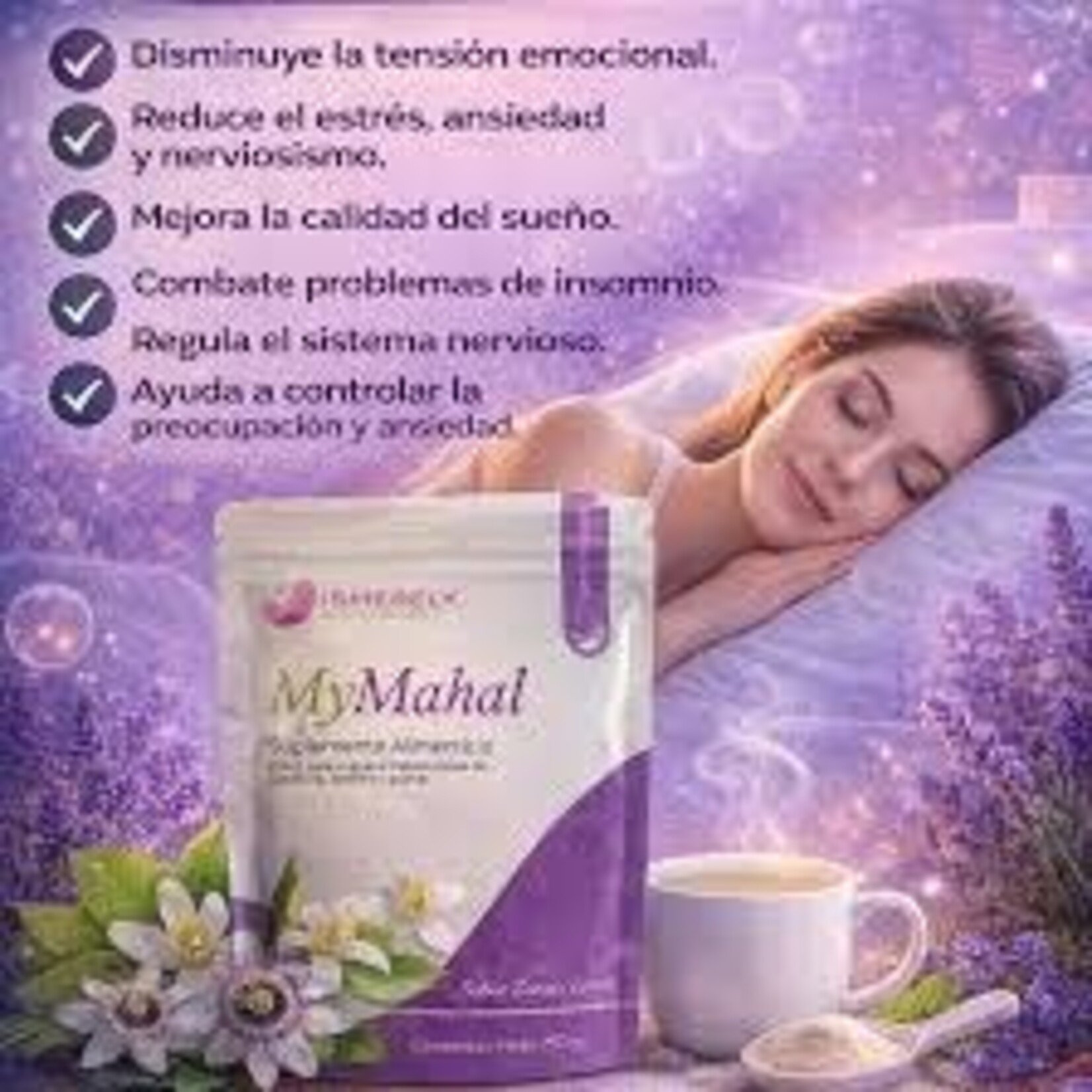 ISMERELY My Mahal. 250g. Sabor Zacate Limón. Polvo a base de: Pasiflora, cedrón y azahar.