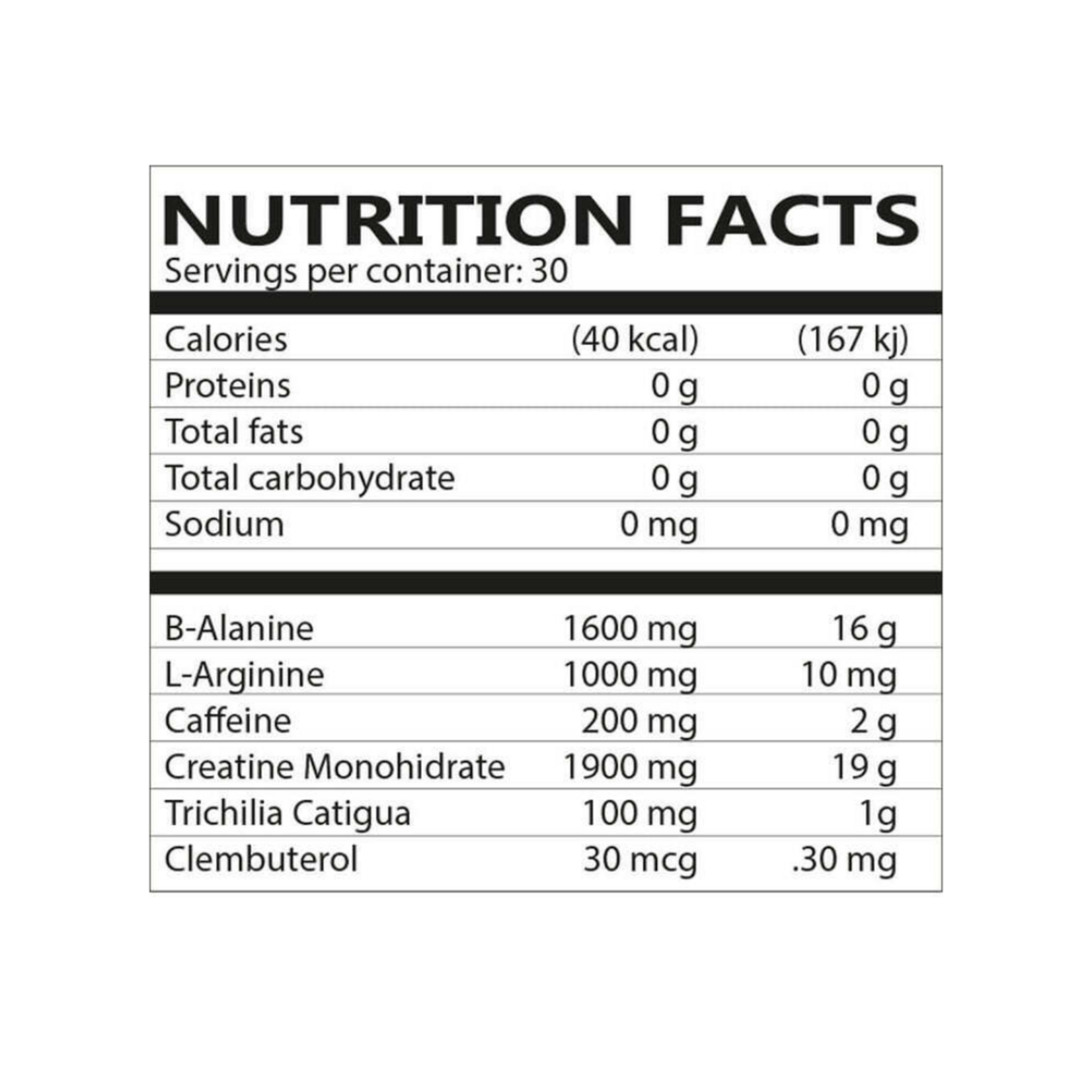 HARDBULL CLEMBU BLACE (CLEMBU+PRE) 30SV