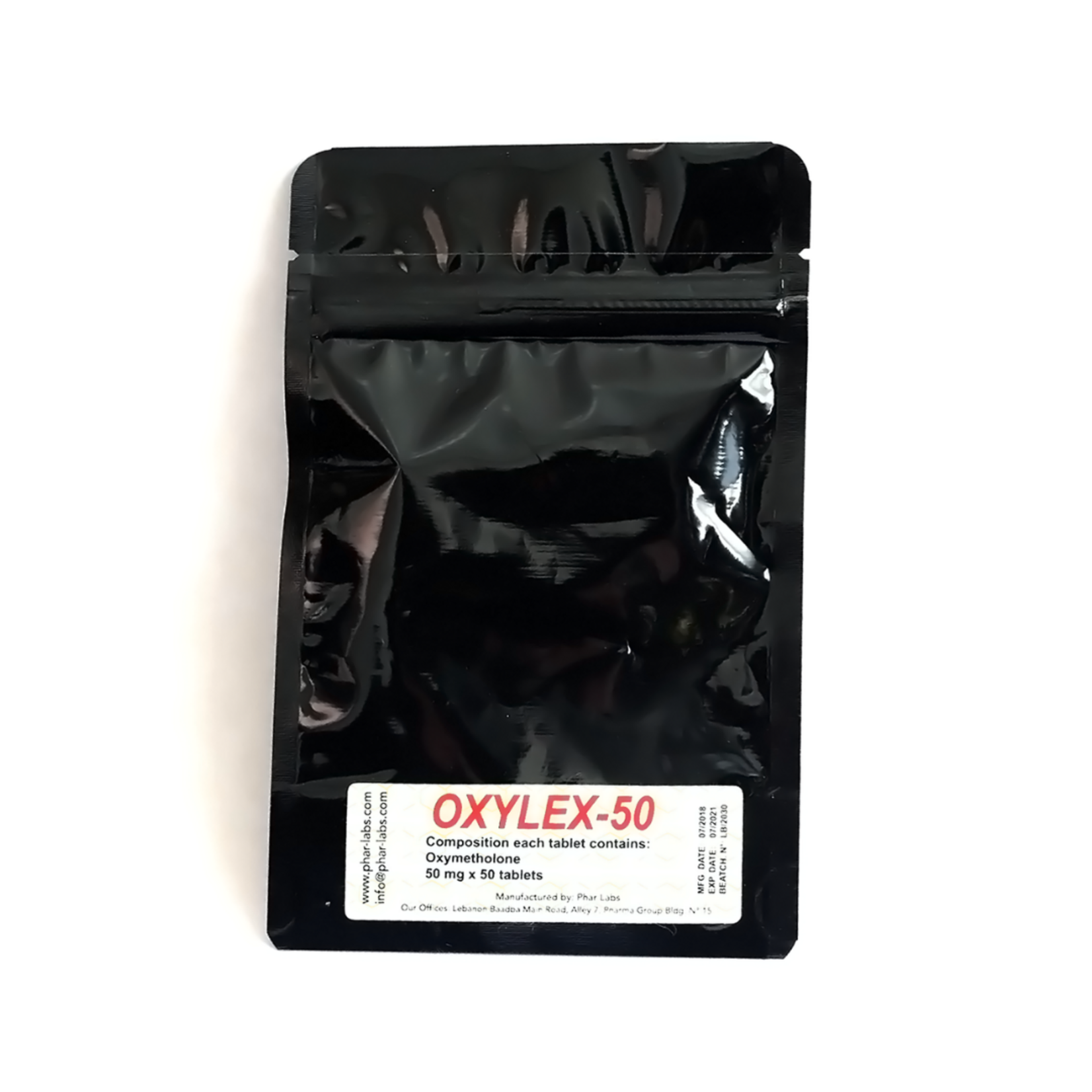 PHAR LABS SILVER OXYLEX (OXIMETALONA) PHAR LABS SILVER 50MG 50TABS