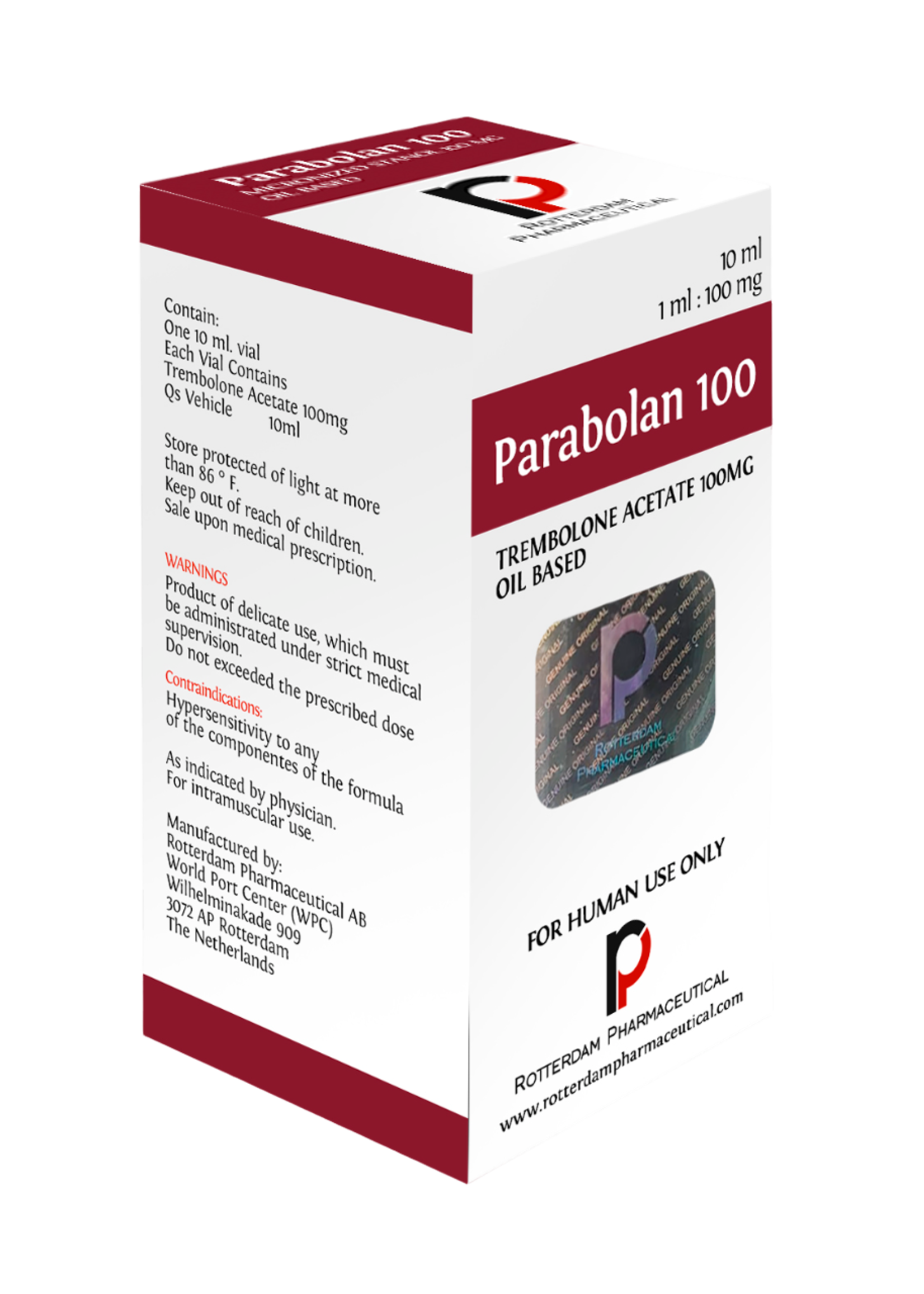 ROTTERDAM PARABOLAN 100 (TREMBOLONA ACETATO) ROTTER 100MG 10ML