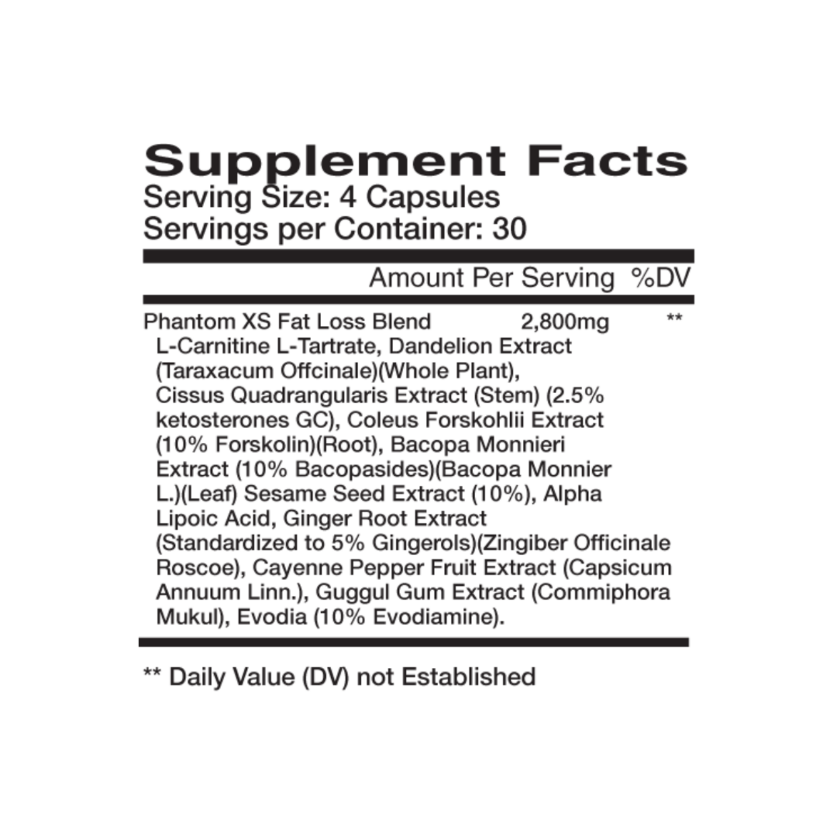 NUBREED PHANTOM XS 120CAPS NUBREED