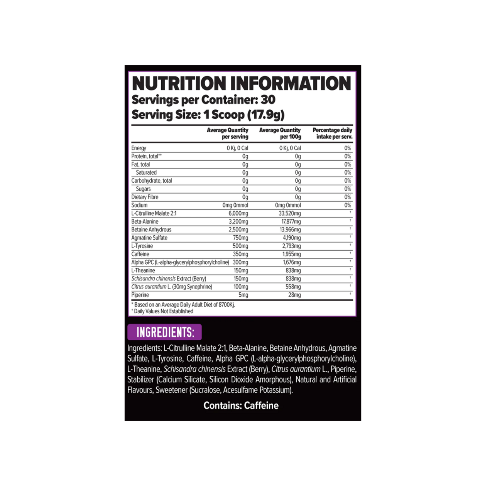 FINAFLEX STIMUL8 HARDCORE 30SV