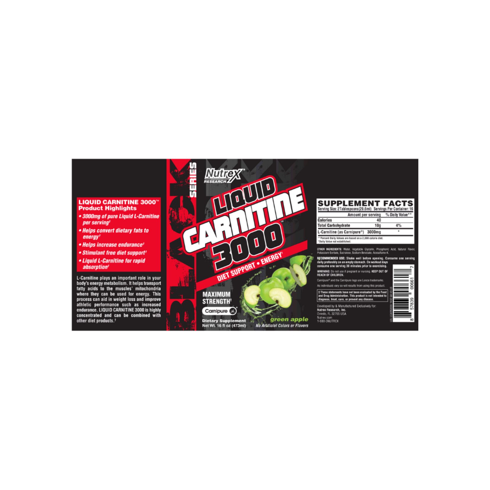 NUTREX CARNITINA LIQ NUTREX 16OZ