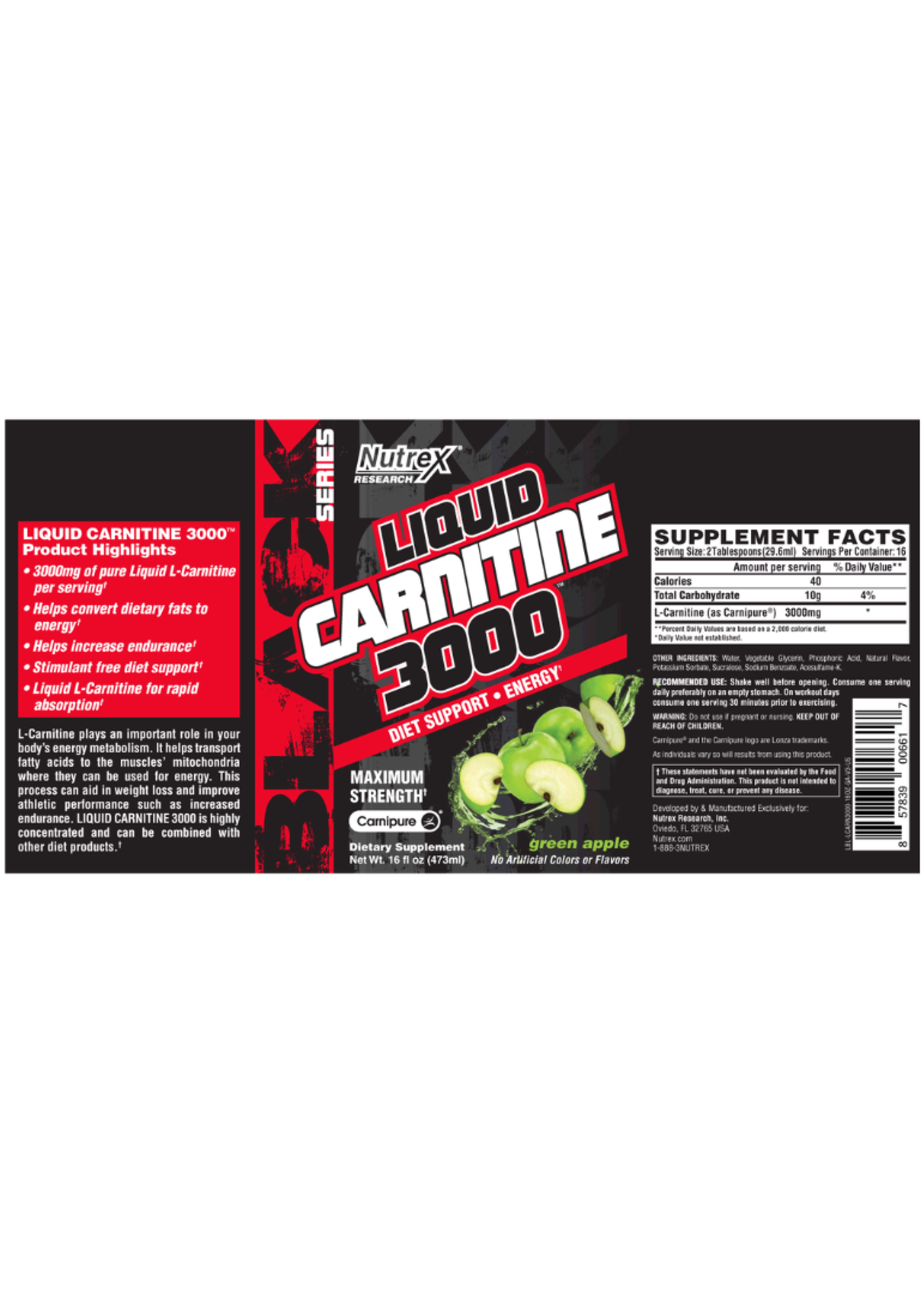 NUTREX CARNITINA LIQ NUTREX 16OZ