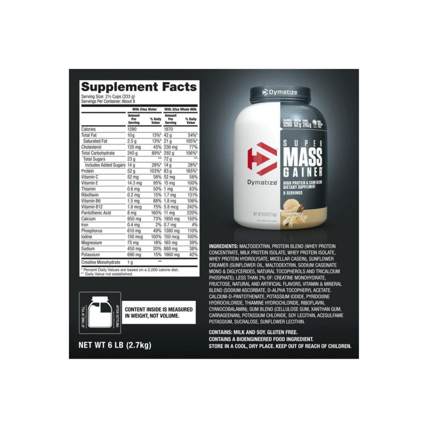 DYMATIZE SUPER MASS GAINER ORIGINAL DYMATIZE 6LB