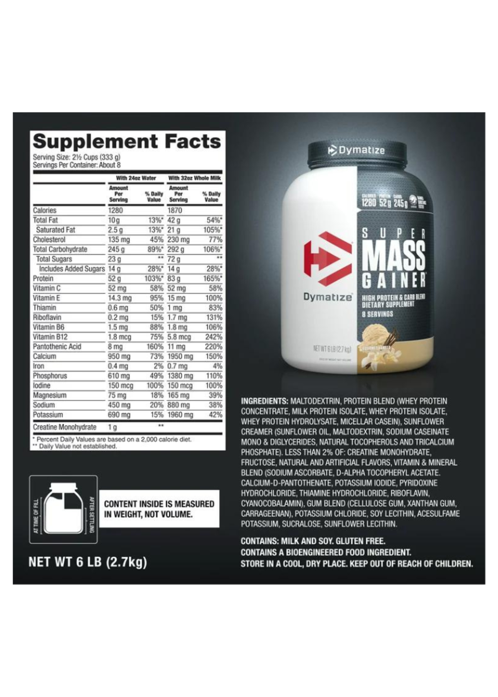 DYMATIZE SUPER MASS GAINER DYMATIZE 6LB