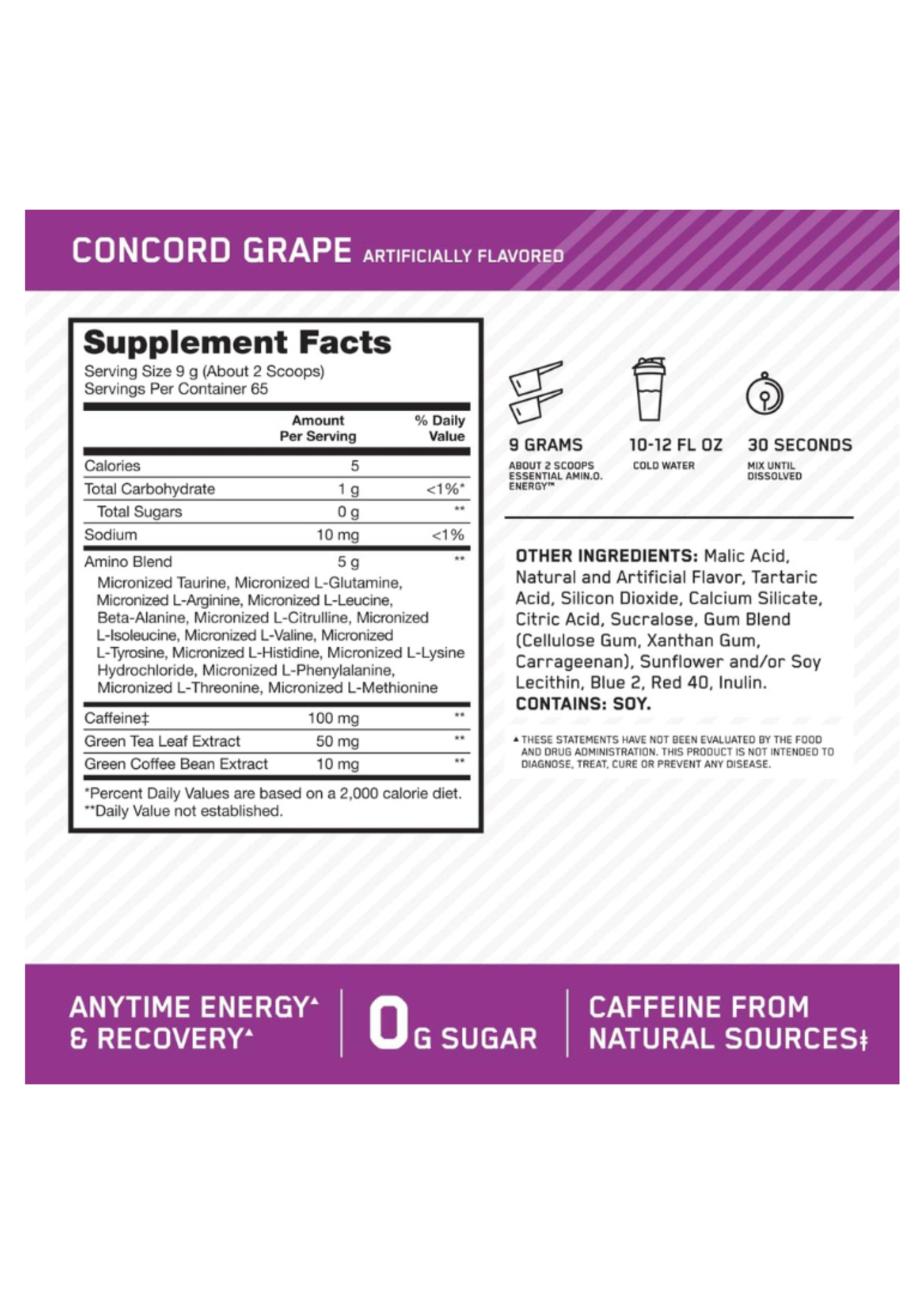 ON AMINO ENERGY 65SV ON