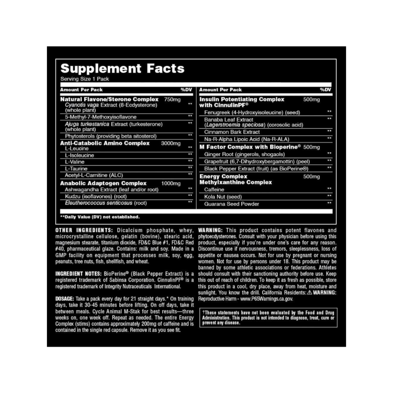 UNIVERSAL ANIMAL STAK 21PACKS UNIVERSAL