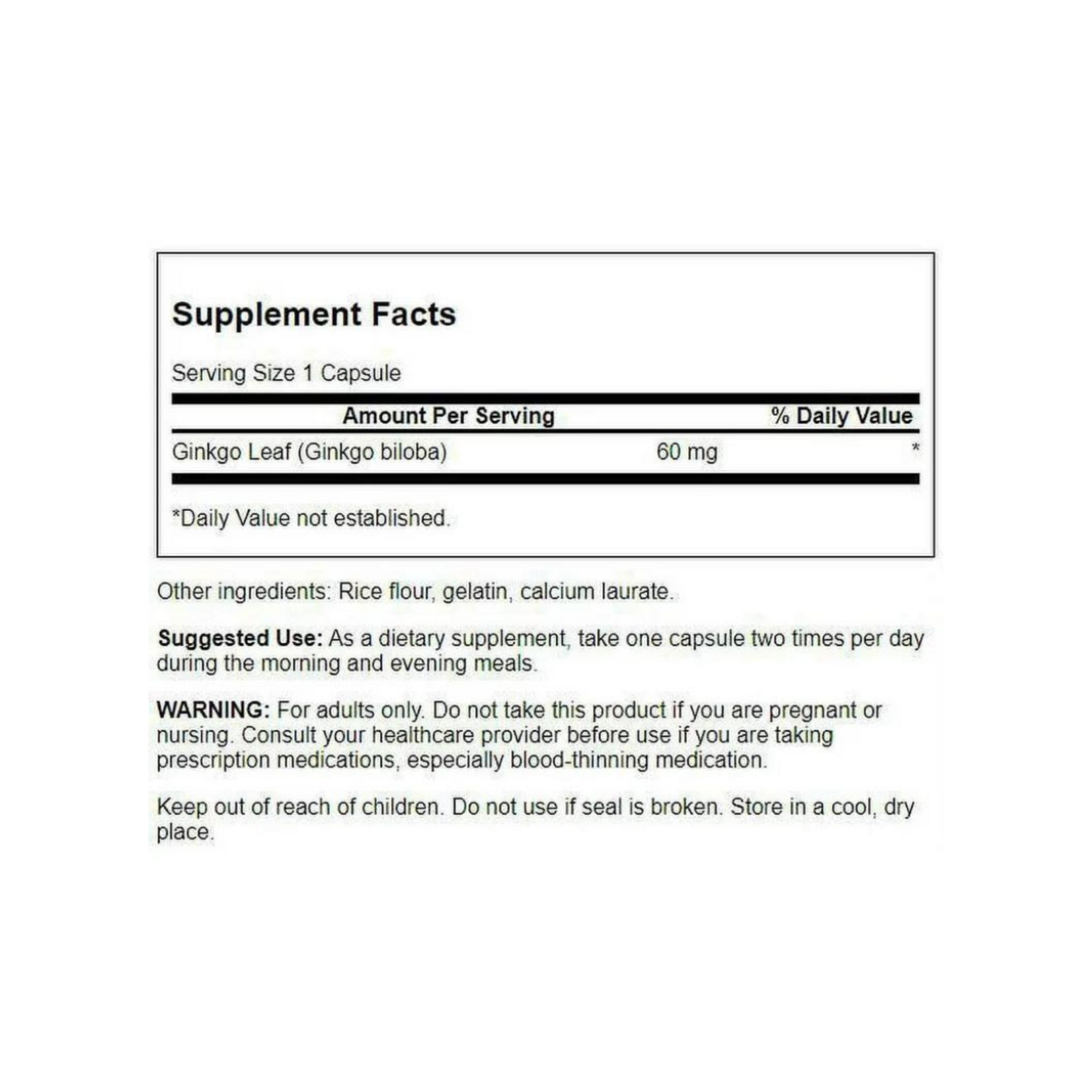 SWANSON FULL SPECTRUM GINKGO LEAF 60MG 120CAPS SWANSON