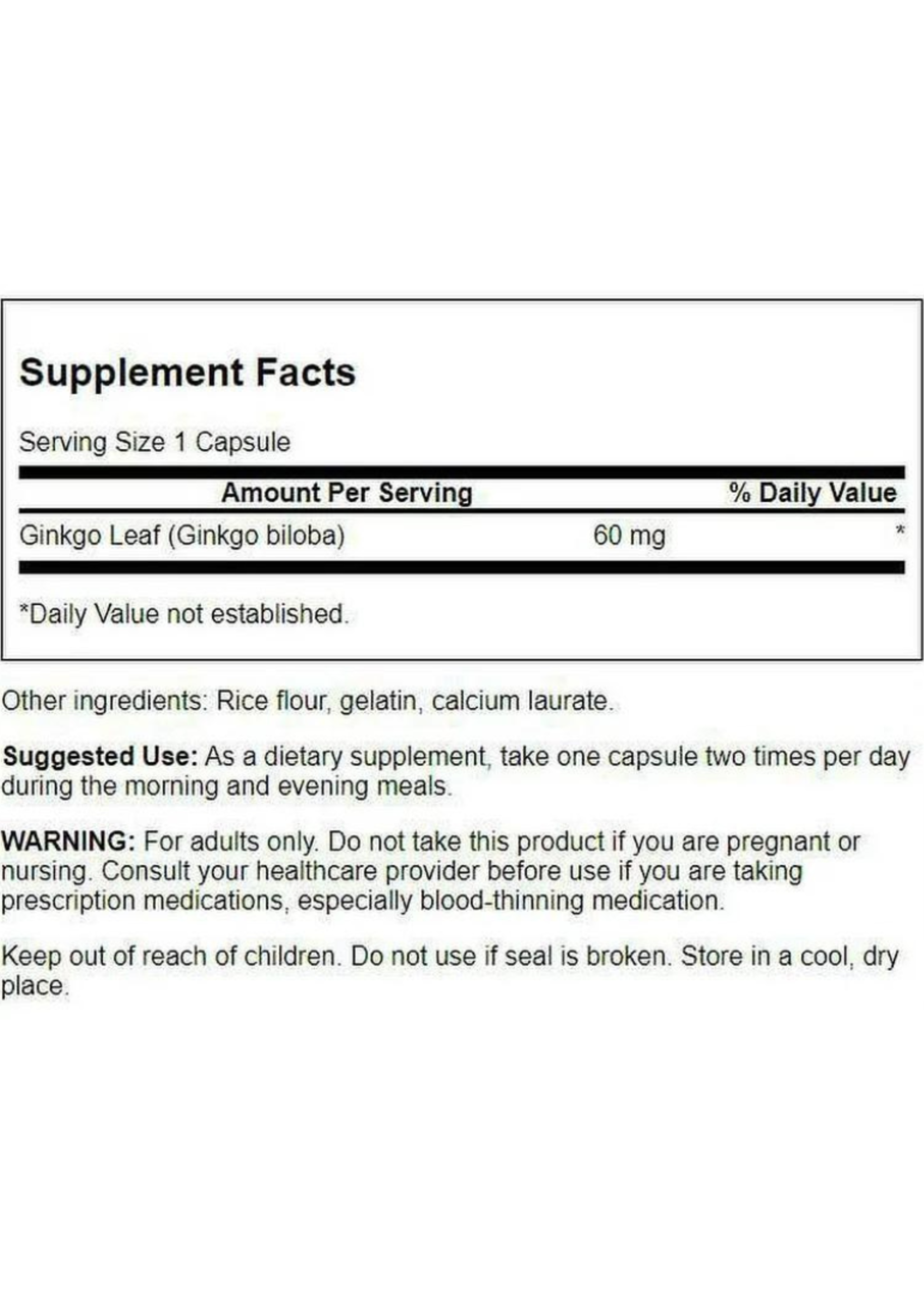 SWANSON FULL SPECTRUM GINKGO LEAF 60MG 120CAPS SWANSON