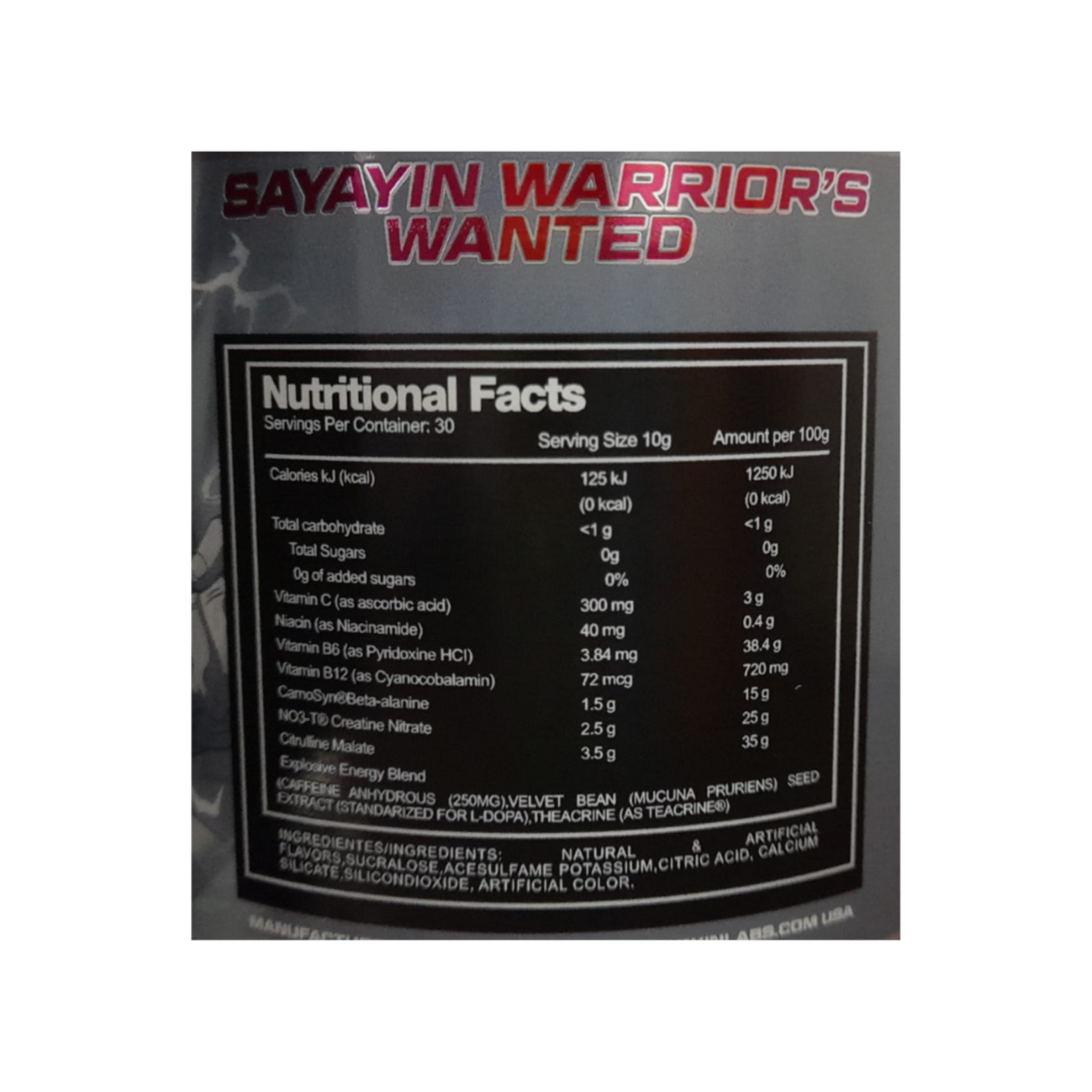 SAIYAN LABZ KAIOKEN BLACK 30SV SAIYAN LABZ