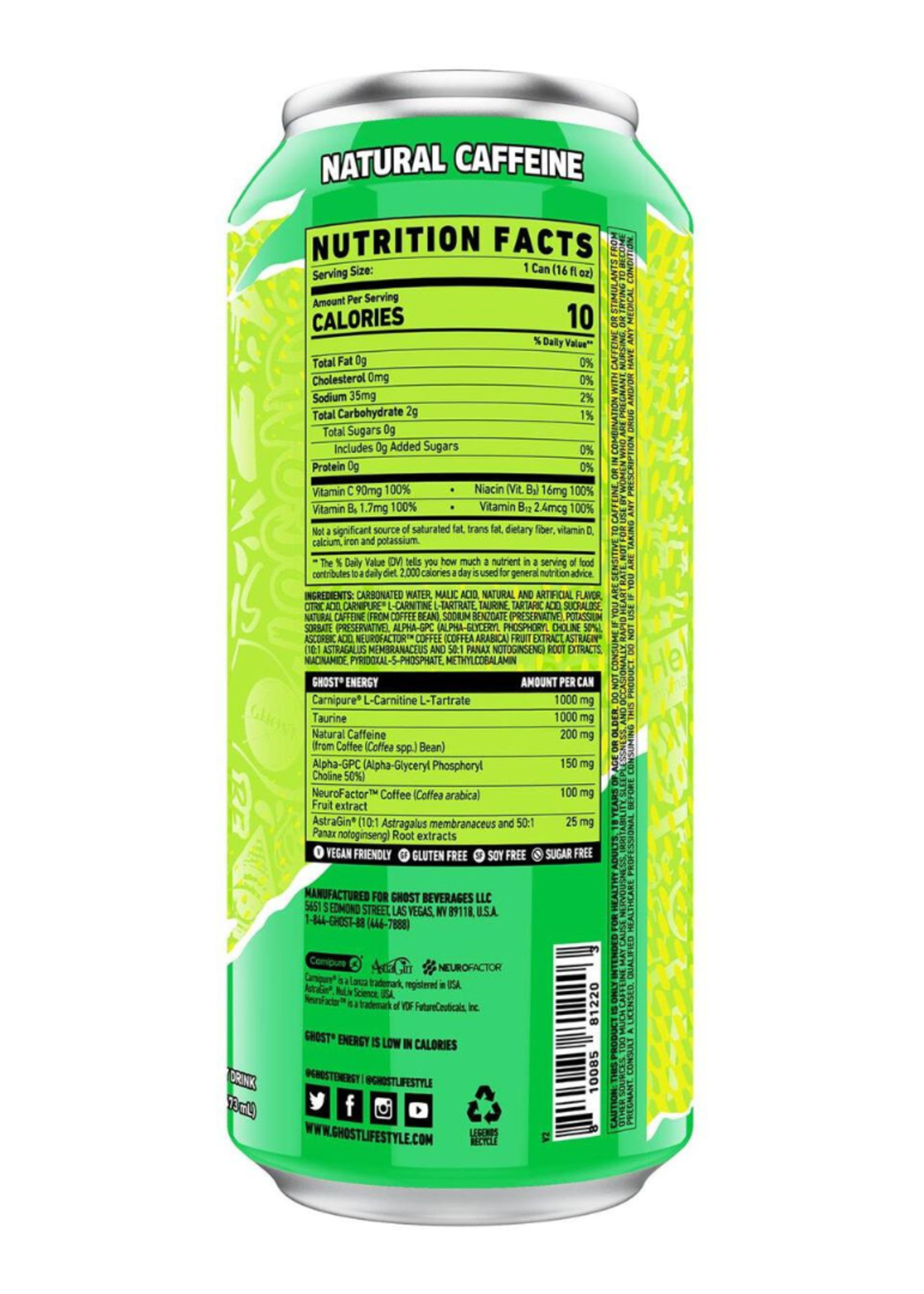 GHOST GHOST RTD ENERGY DRINK 12PACK