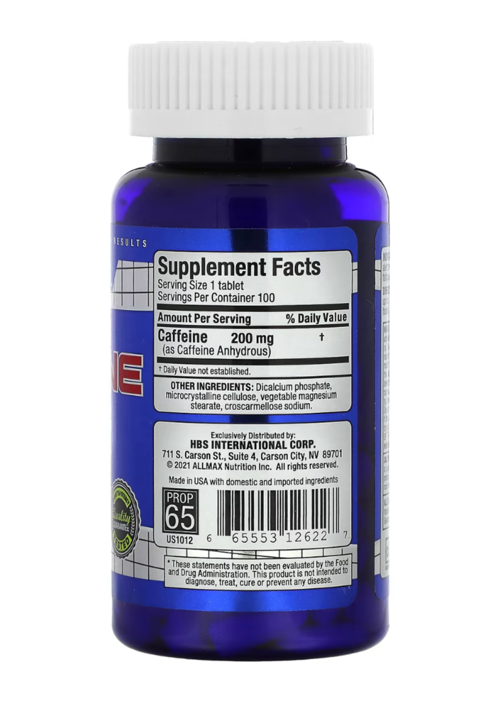 ALLMAX CAFEINA ALLMAX 100TABS