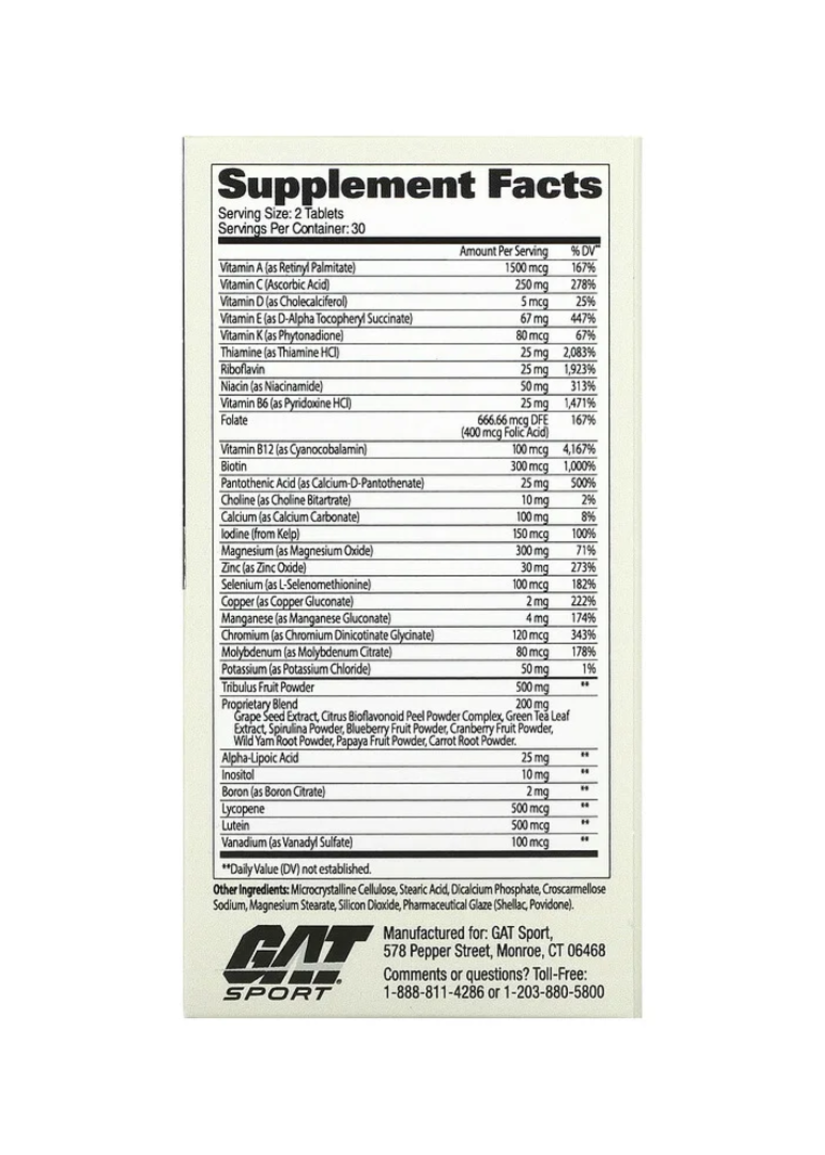 GAT MENS MULTI+TEST GAT 60CAPS