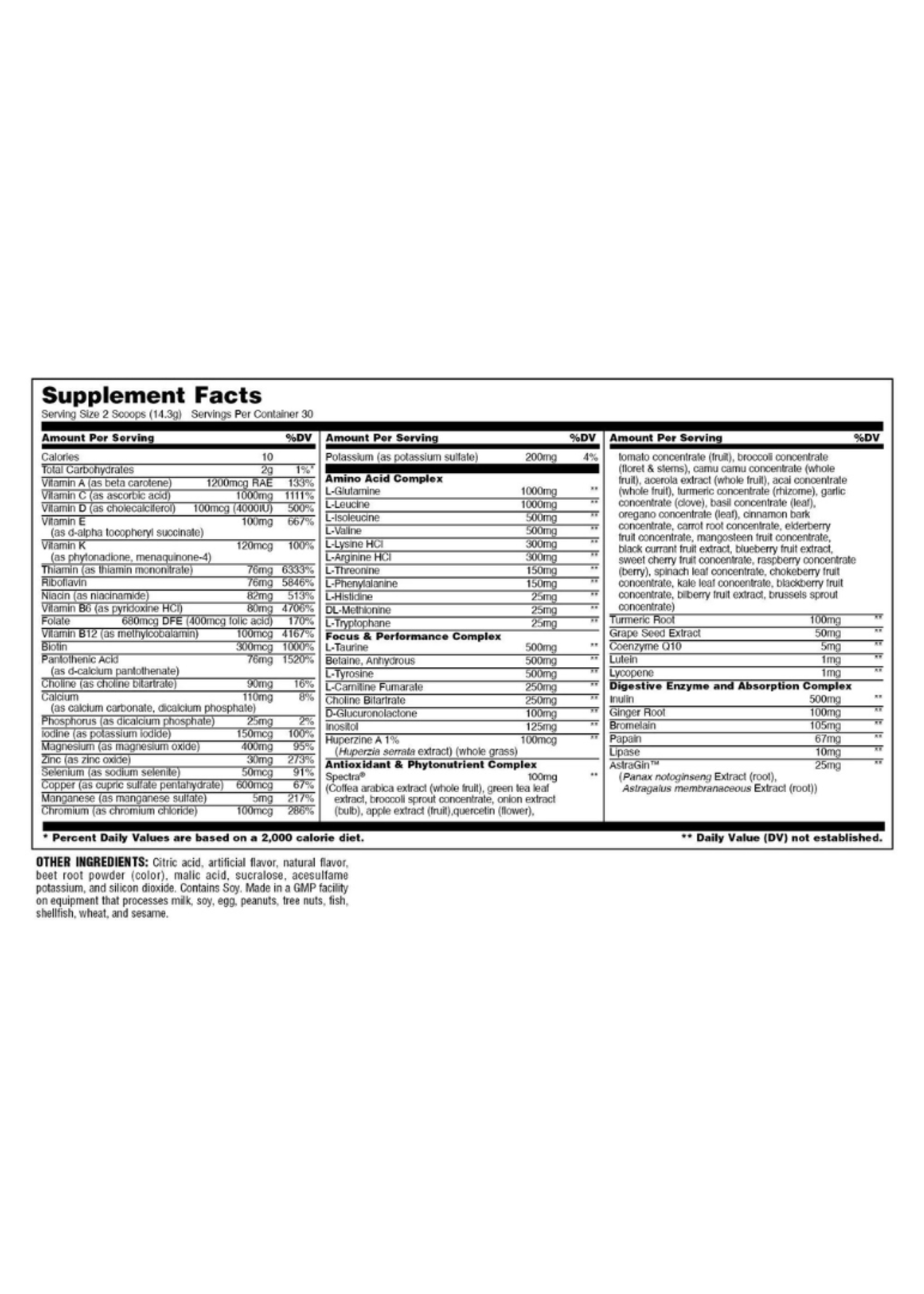 UNIVERSAL ANIMAL PAK UNIVERSAL POWDER 30SV