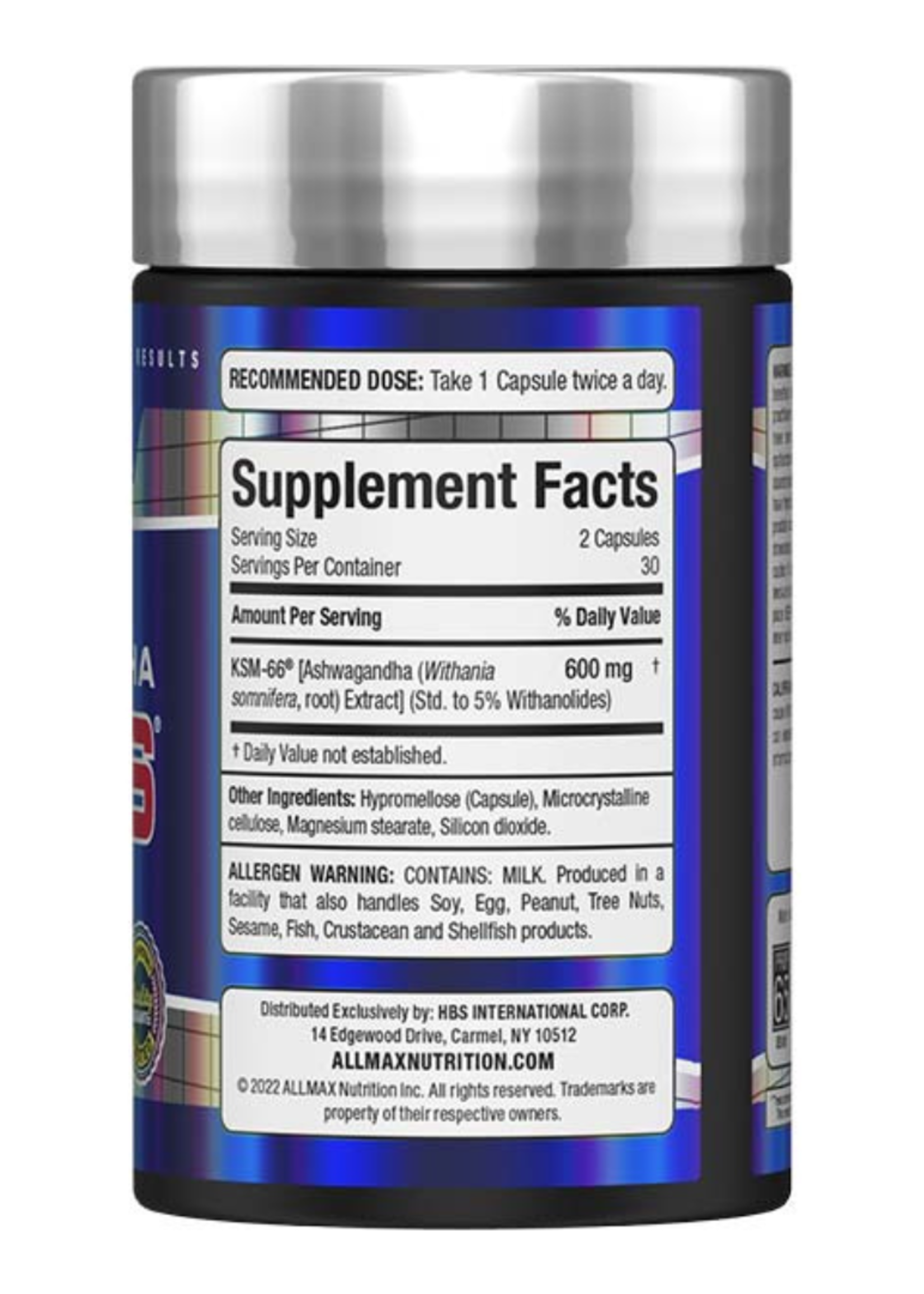 ALLMAX ASHWAGANDHA KSM66 ALLMAX 60CT