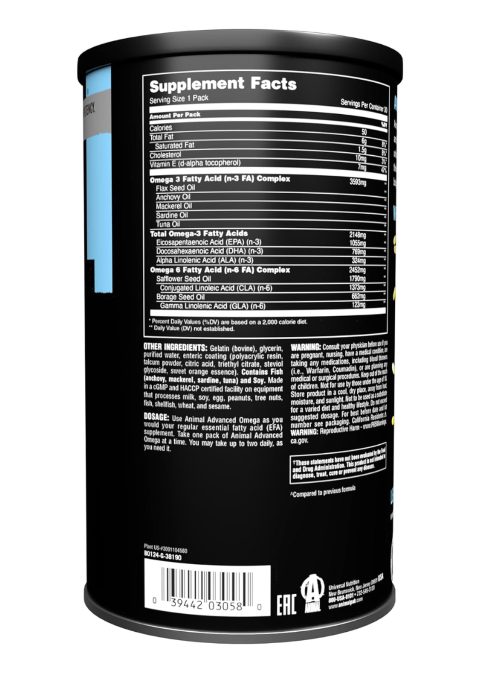 UNIVERSAL ANIMAL OMEGA UNIVERSAL 30 PAKS
