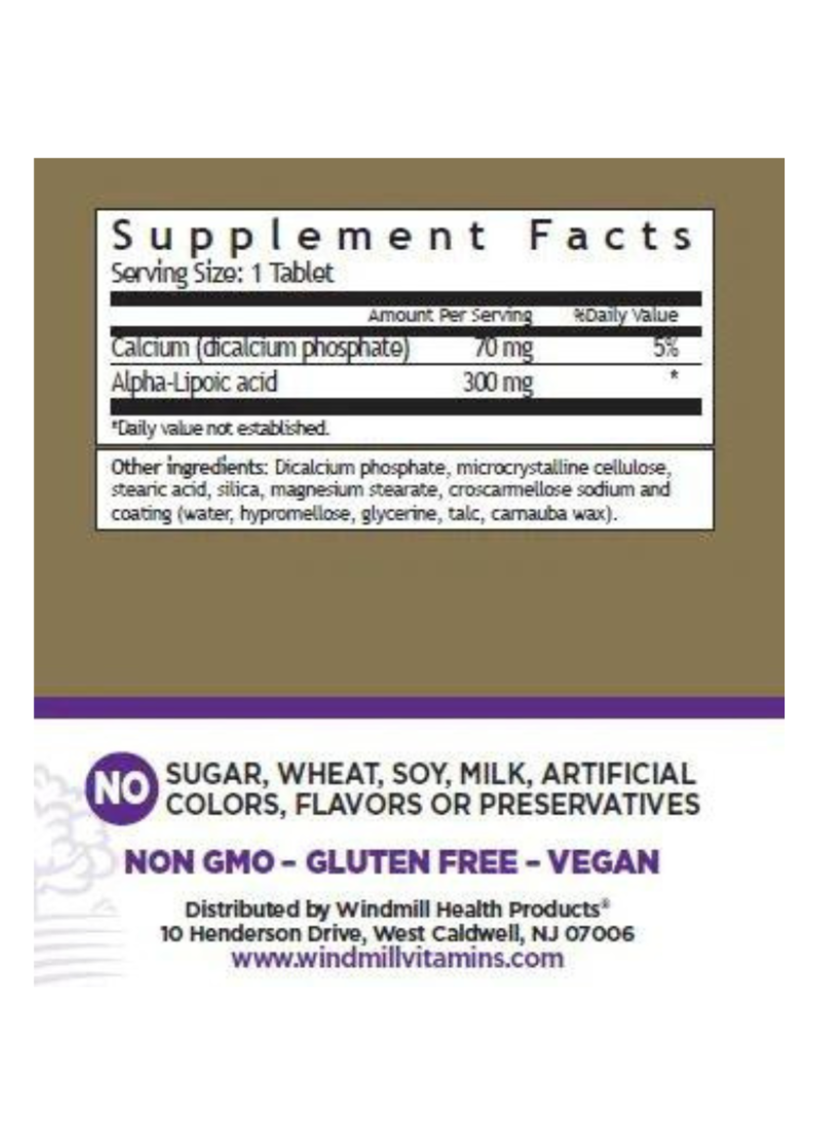 WINDMILL ALPHA LIPOIC ACID WINDMILL 60 TABS