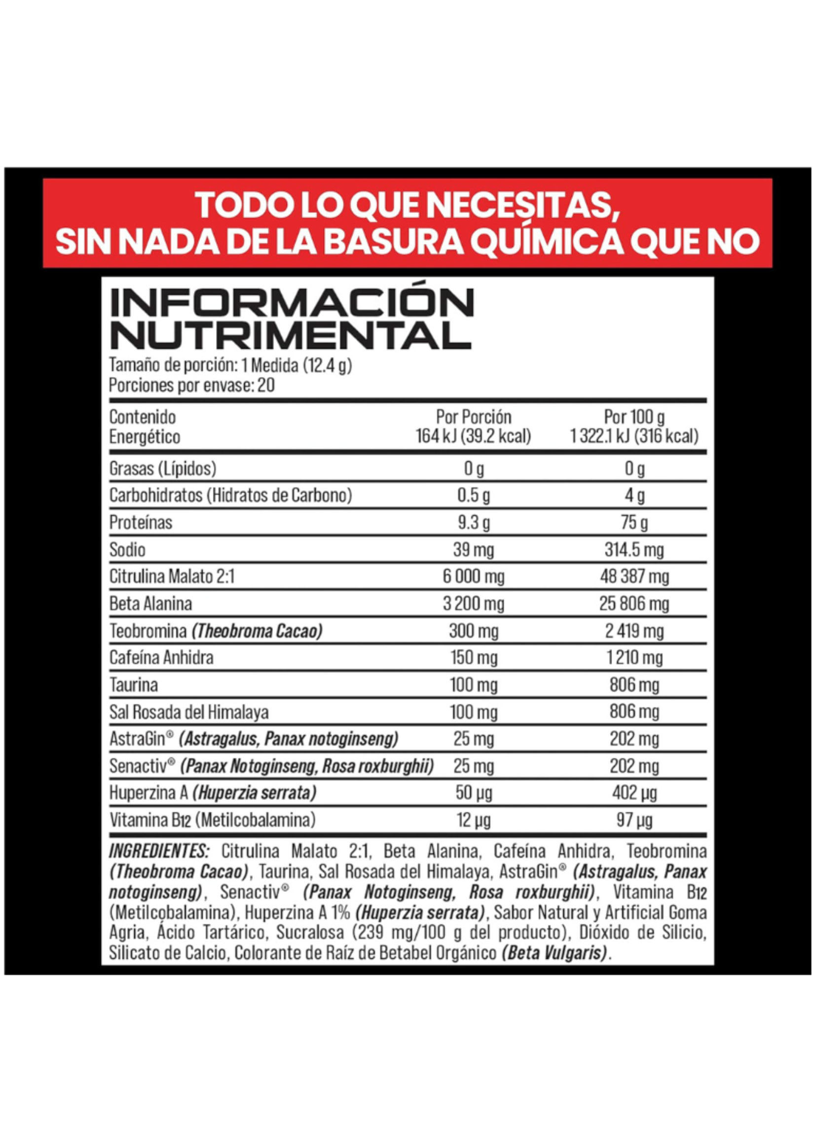 BUCKED UP WOKE AF NOOTROPICO BUCKED UP 20SV