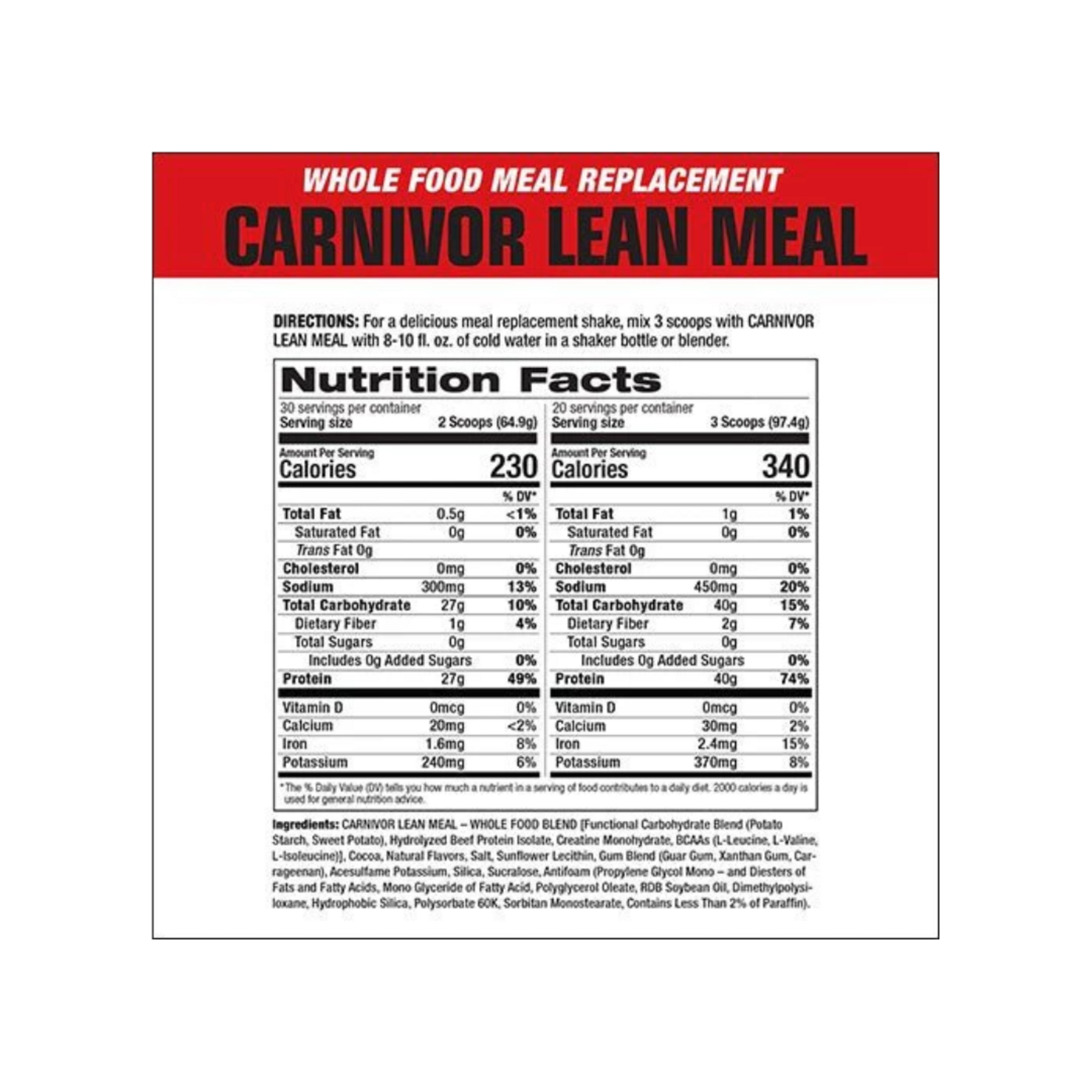 MUSCLE MEDS CARNIVOR LEAN MEAL MUSCLE MEDS 4.2LB