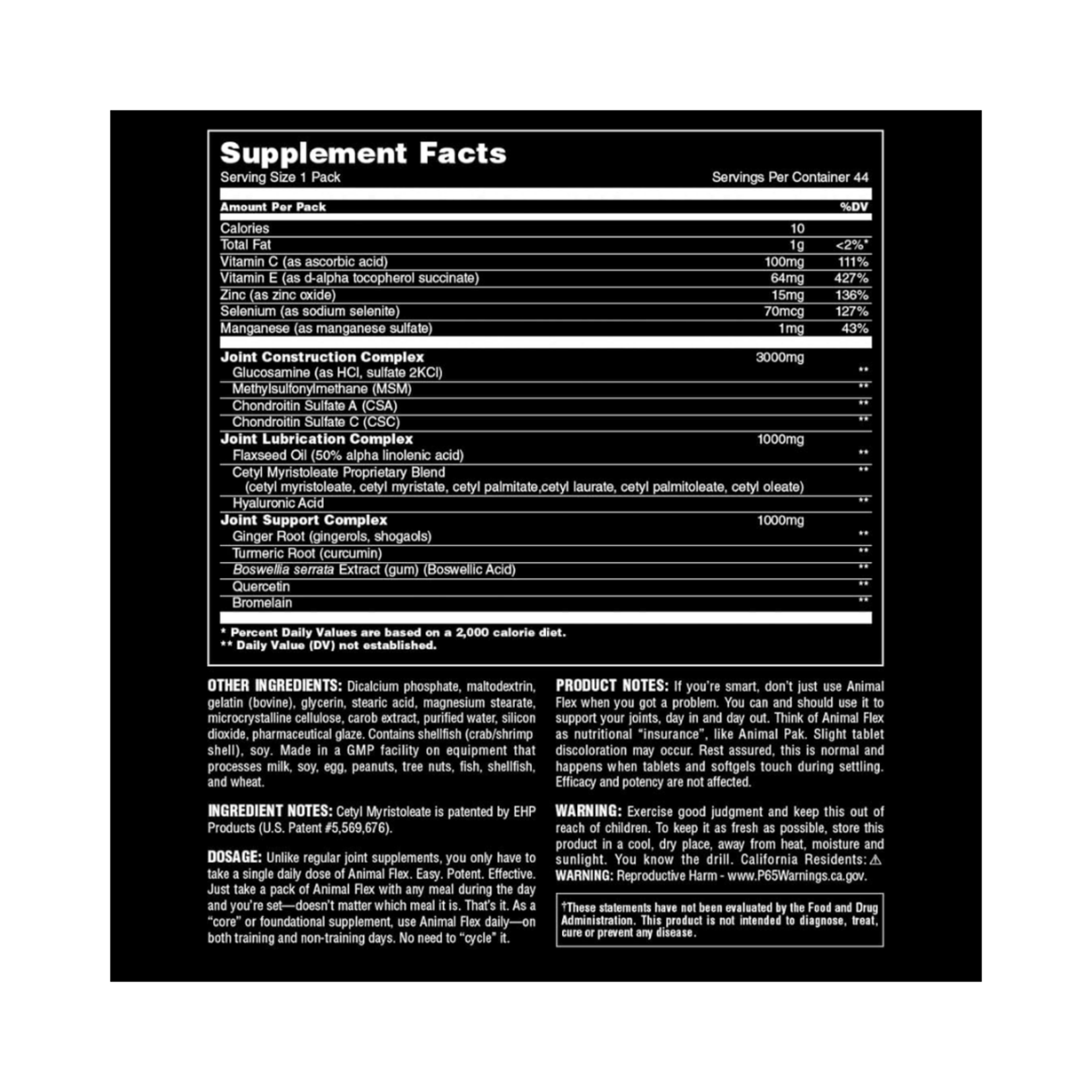 UNIVERSAL ANIMAL FLEX C/44 PAKS UNIVERSAL