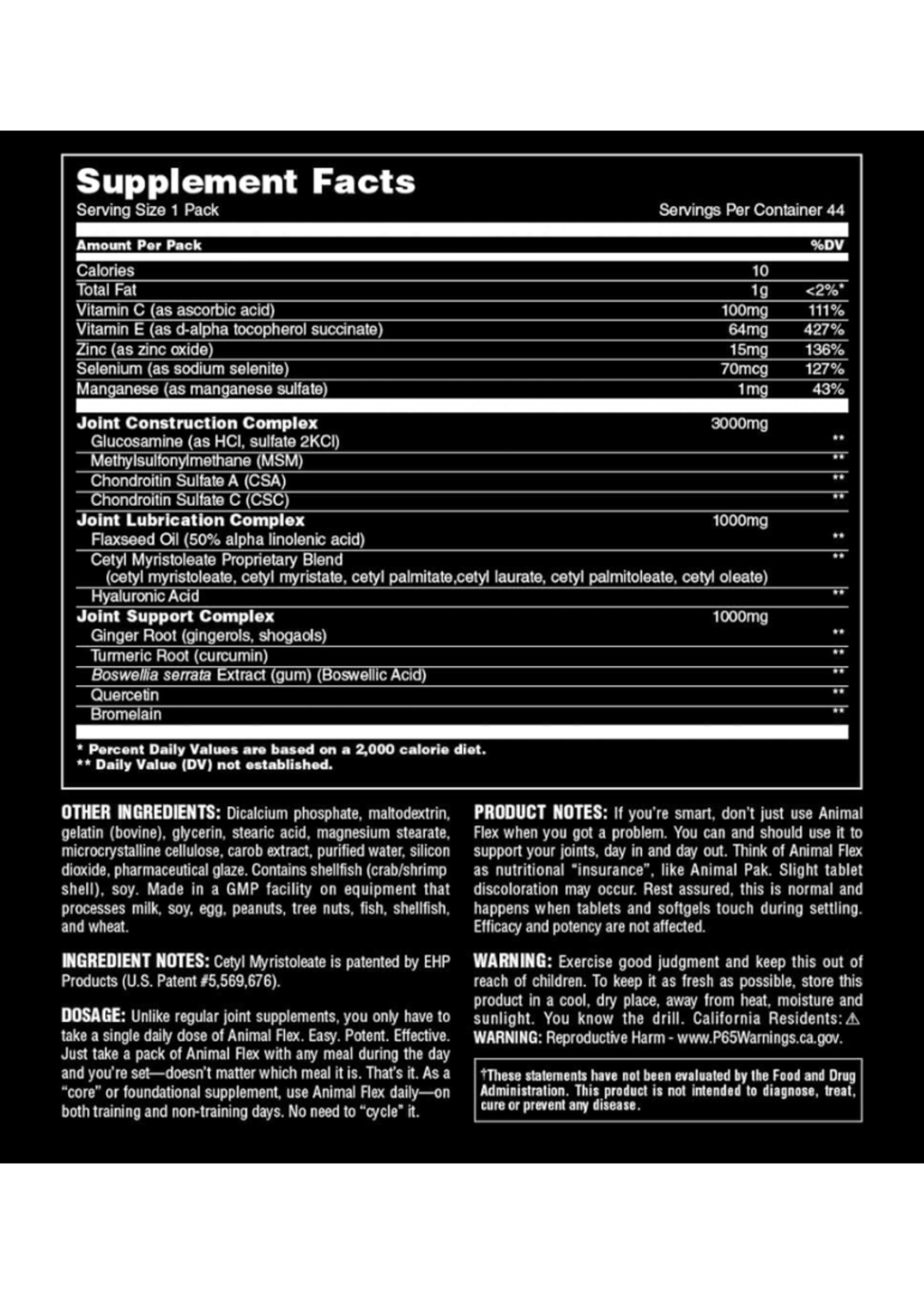 UNIVERSAL ANIMAL FLEX C/44 PAKS UNIVERSAL