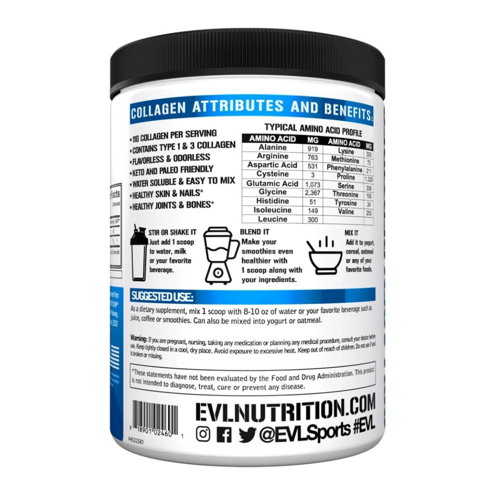 EVL NUTRITION COLAGENO PEPTIDOS EVL 30SV
