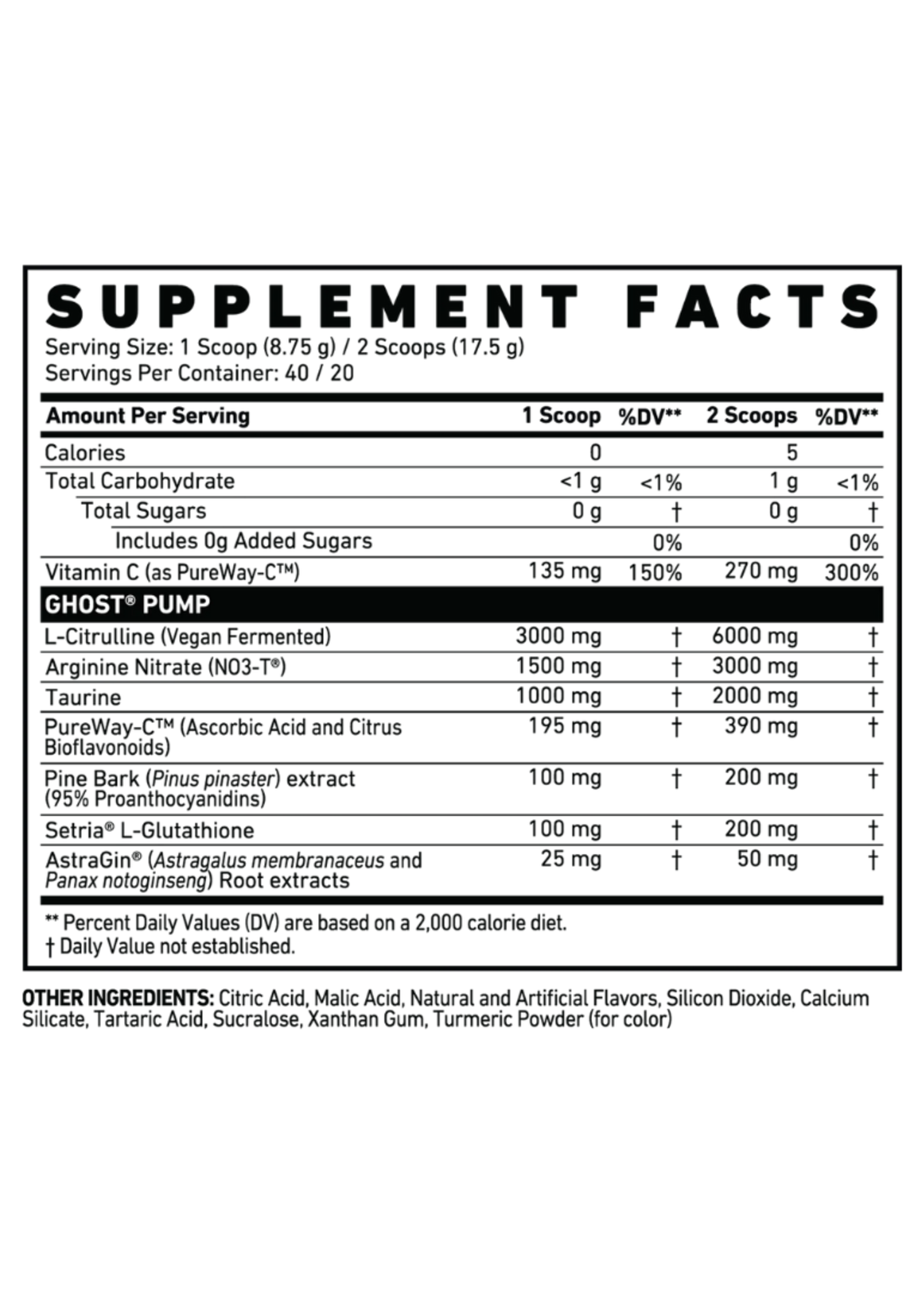 GHOST GHOST PUMP NITRIC OXIDE 40SV