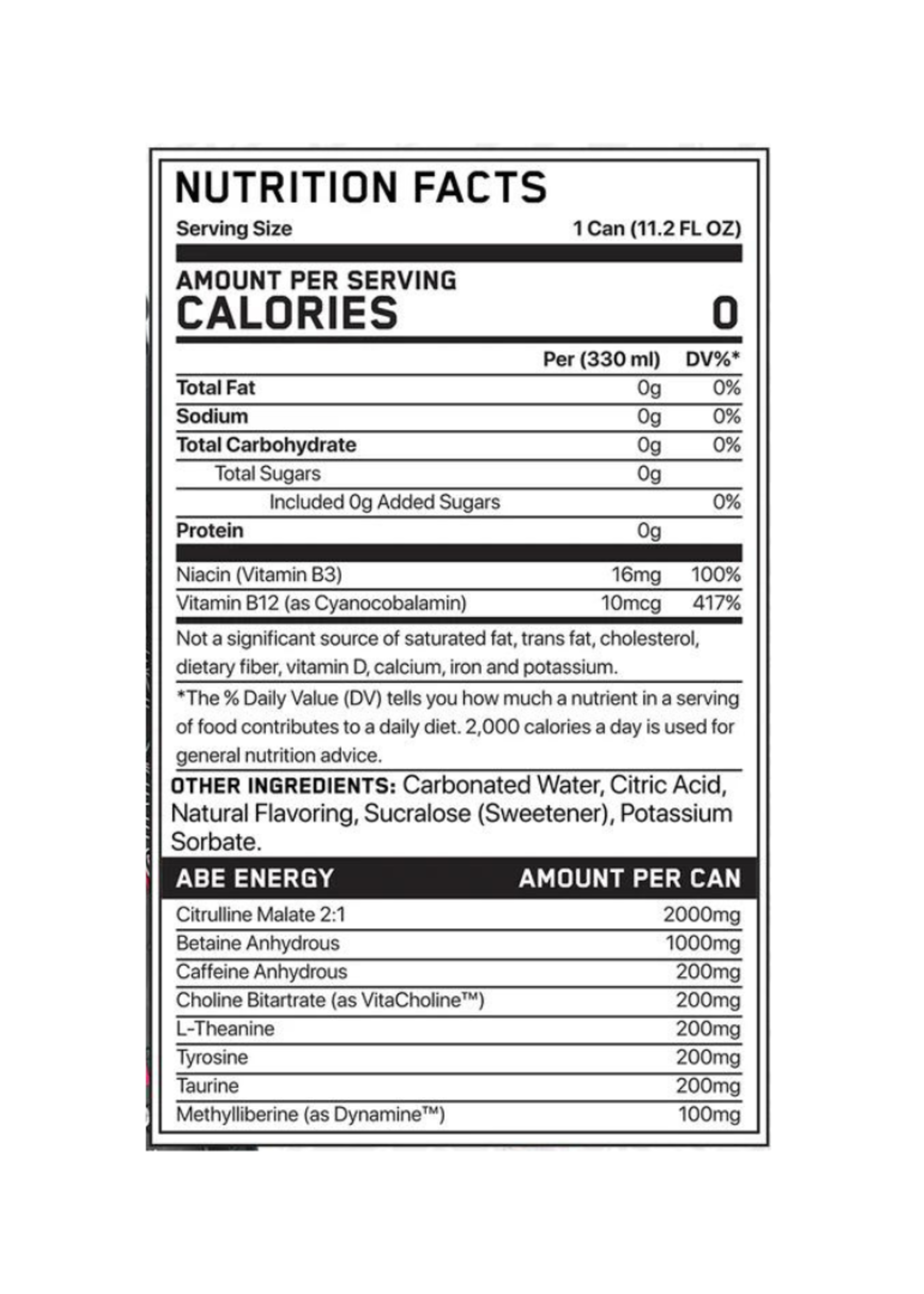 APPLIED NUTRITION ABE RTD ENERGY DRINK APPLIED NUTRITION 11.2 OZ 12PK